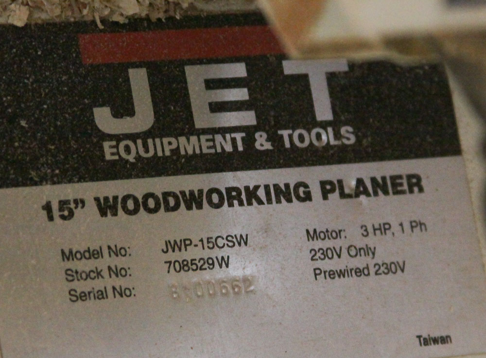 Limited Edition 15'' Woodworking Planer by Jet