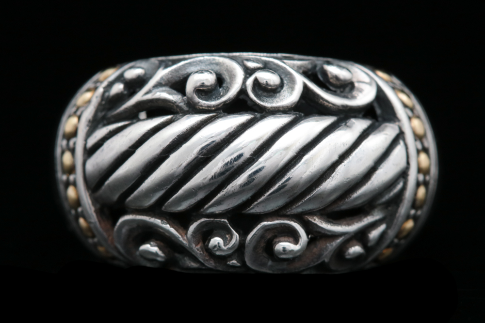 Robert Manse Sterling Silver and 18K Yellow Gold Ring