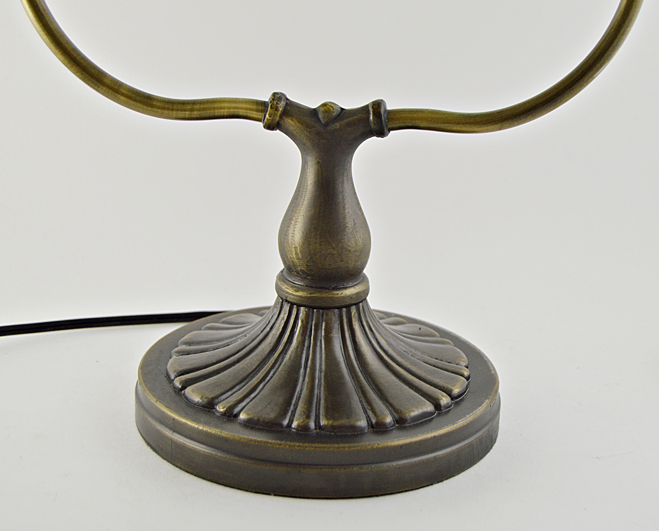 Victorian Style Desk Lamp with Hand Painted Glass Shade
