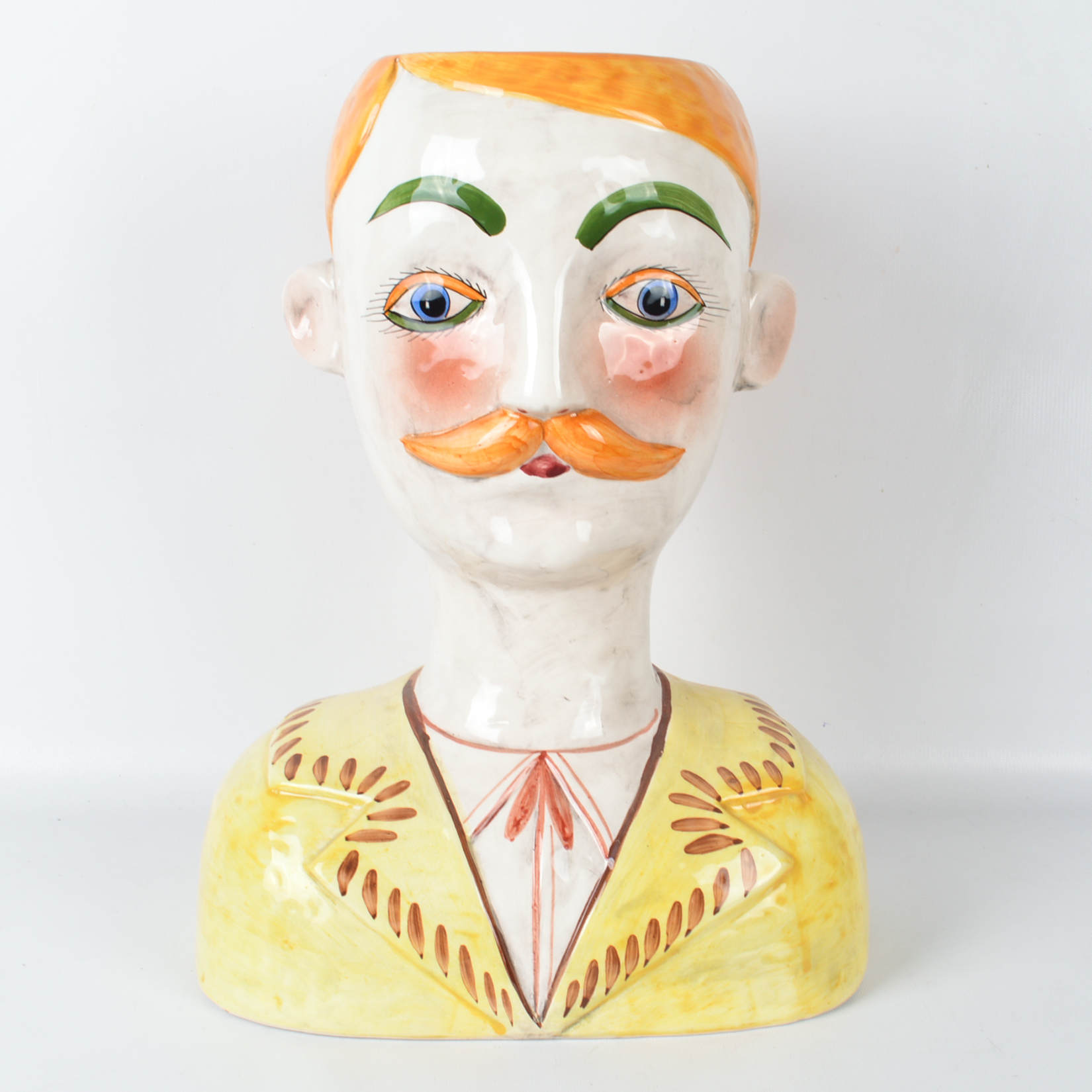 Glazed Ceramic Bust Vase