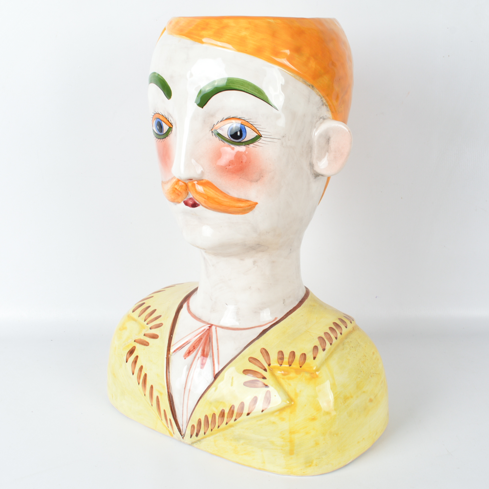 Glazed Ceramic Bust Vase