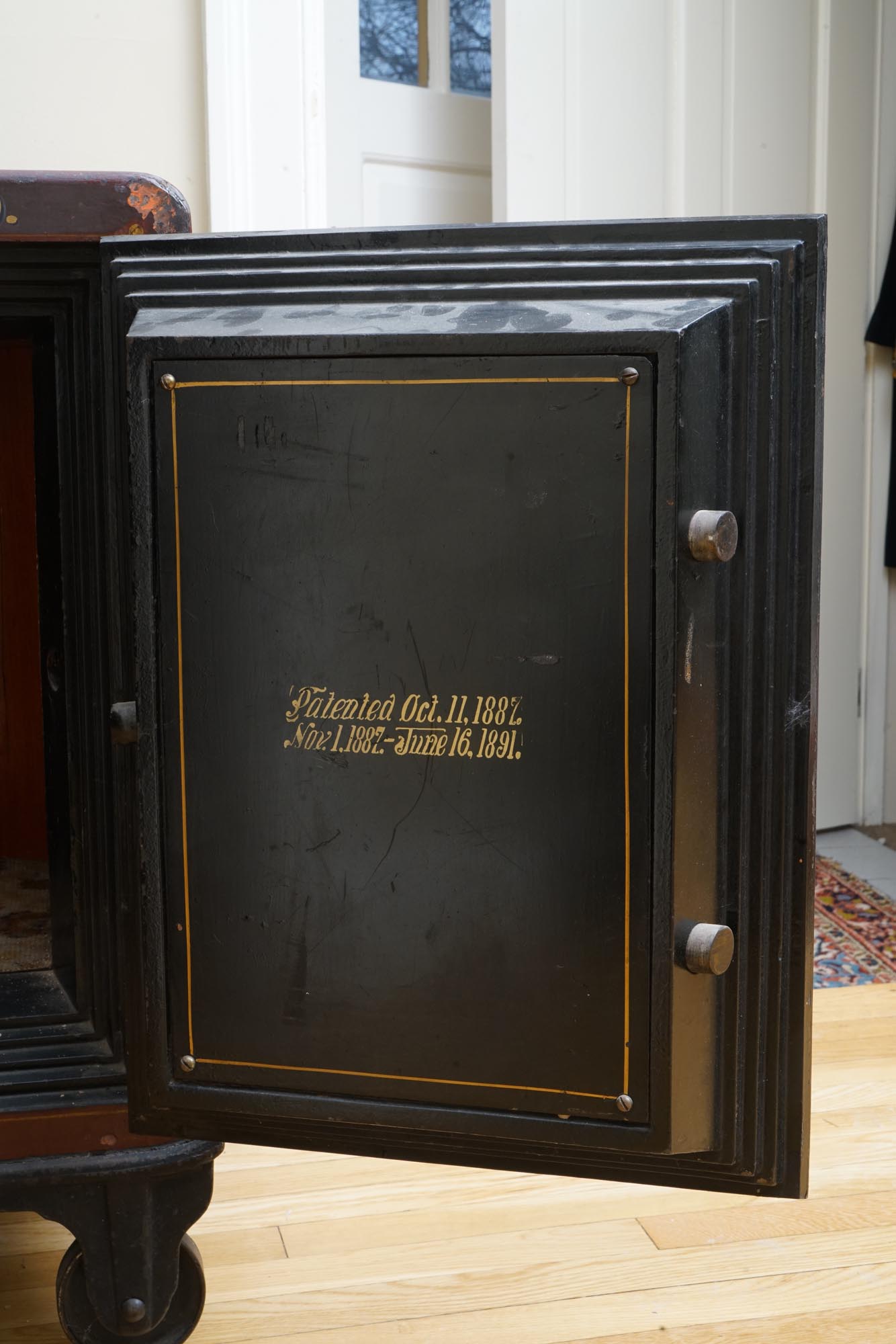Late 19th Century Hand Painted Cast Iron Safe by The Victor Safe & Lock Co.