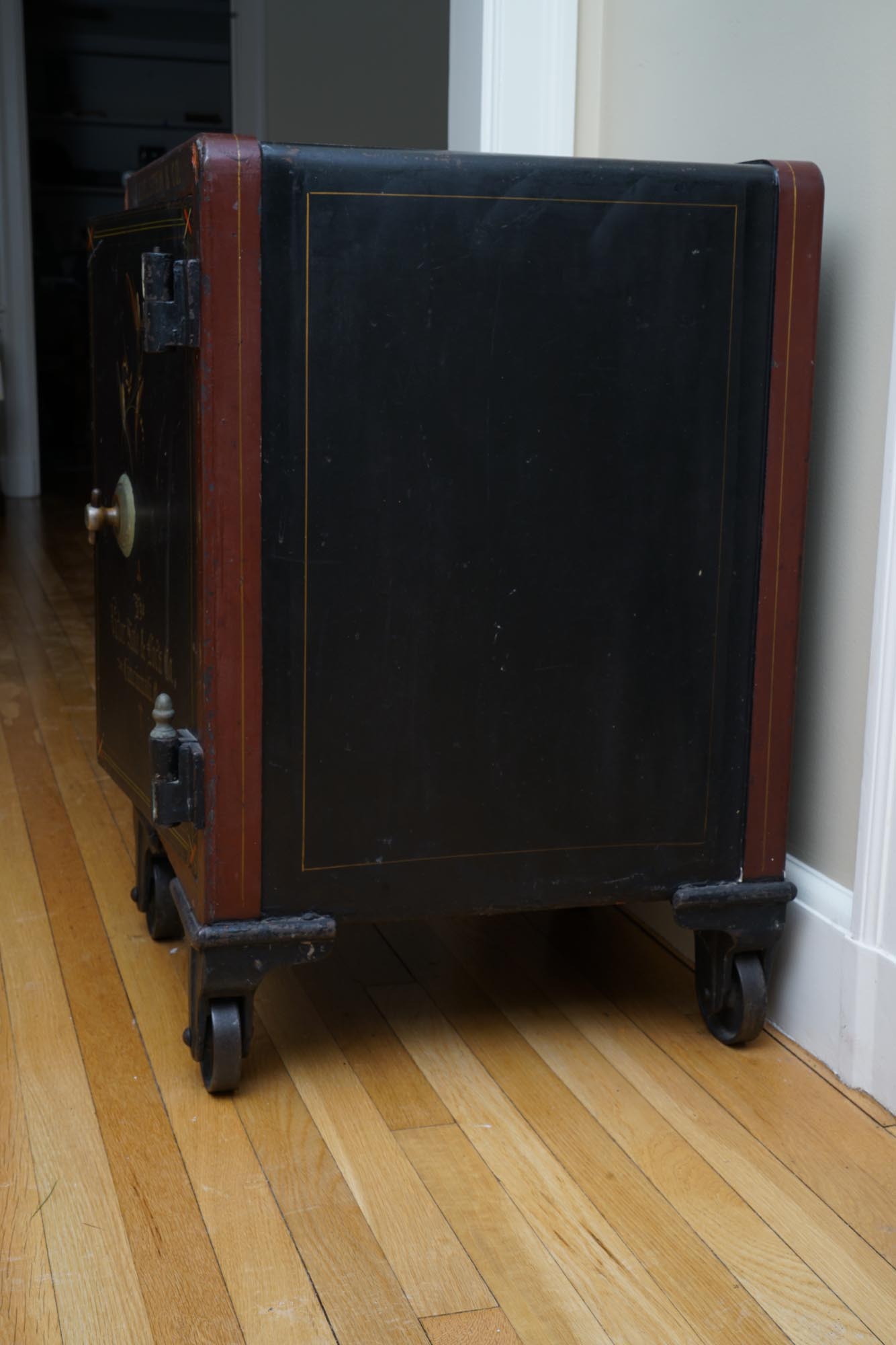 Late 19th Century Hand Painted Cast Iron Safe by The Victor Safe & Lock Co.
