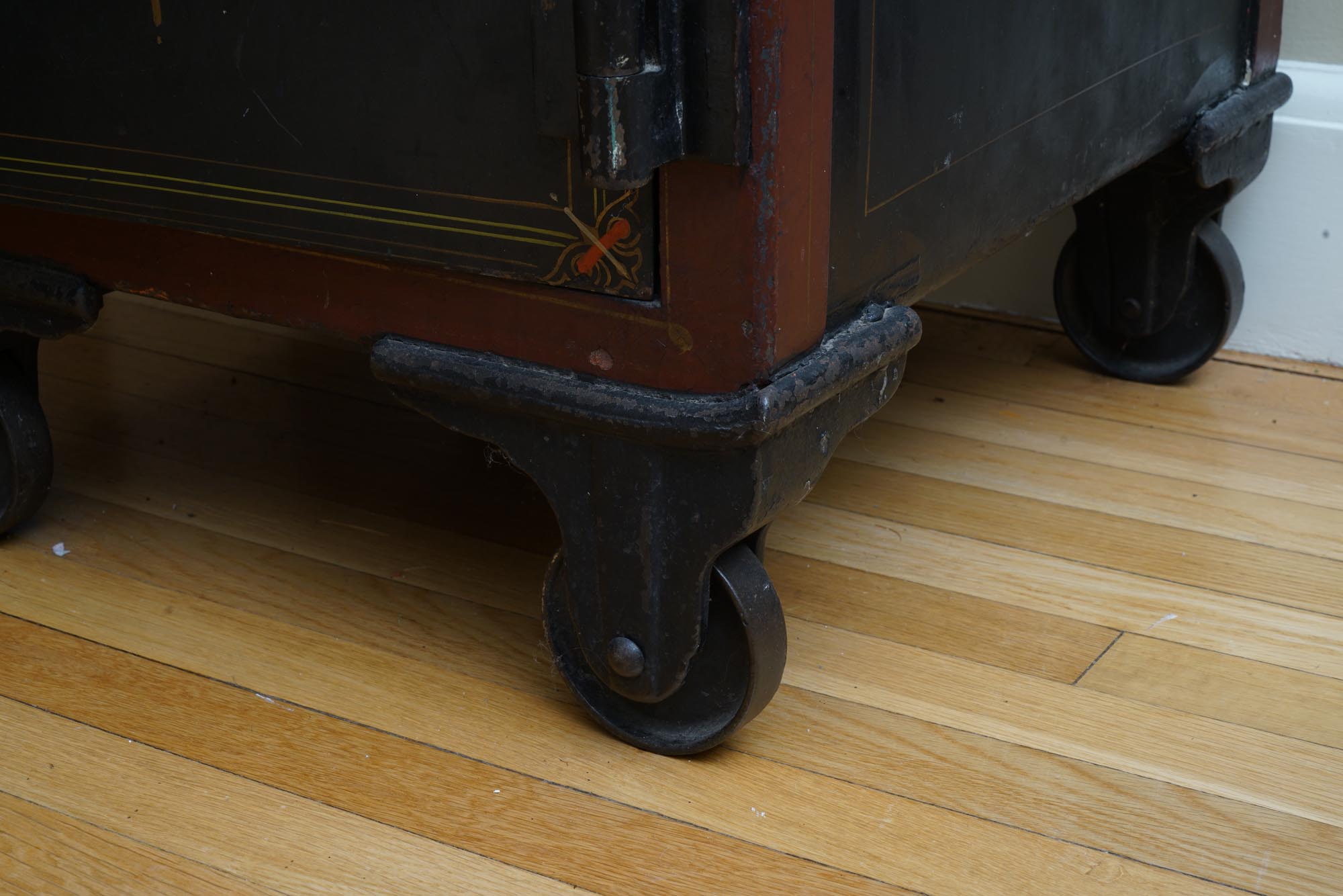 Late 19th Century Hand Painted Cast Iron Safe by The Victor Safe & Lock Co.