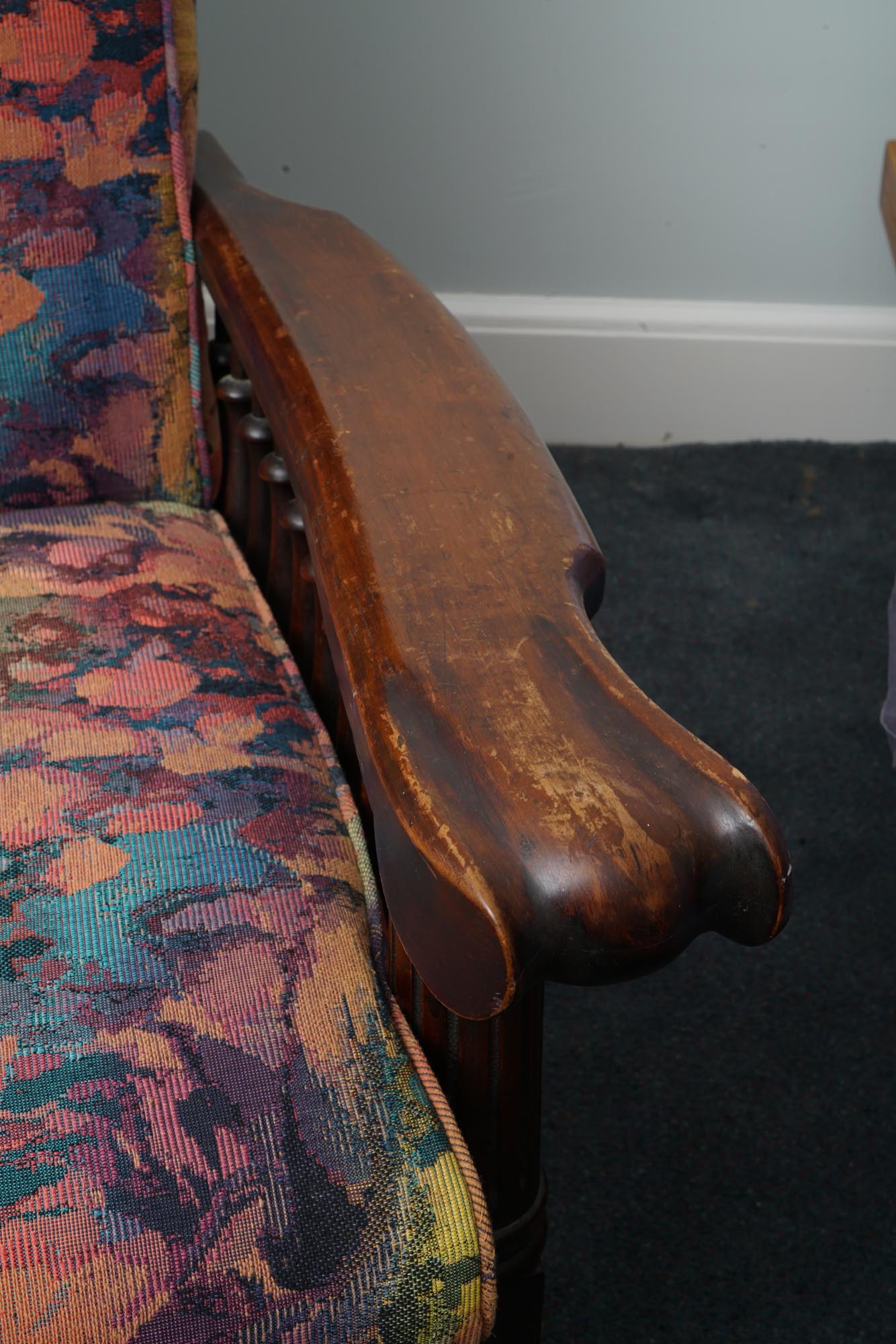 Vintage Renaissance Revival Style Mahogany Reclining Chair