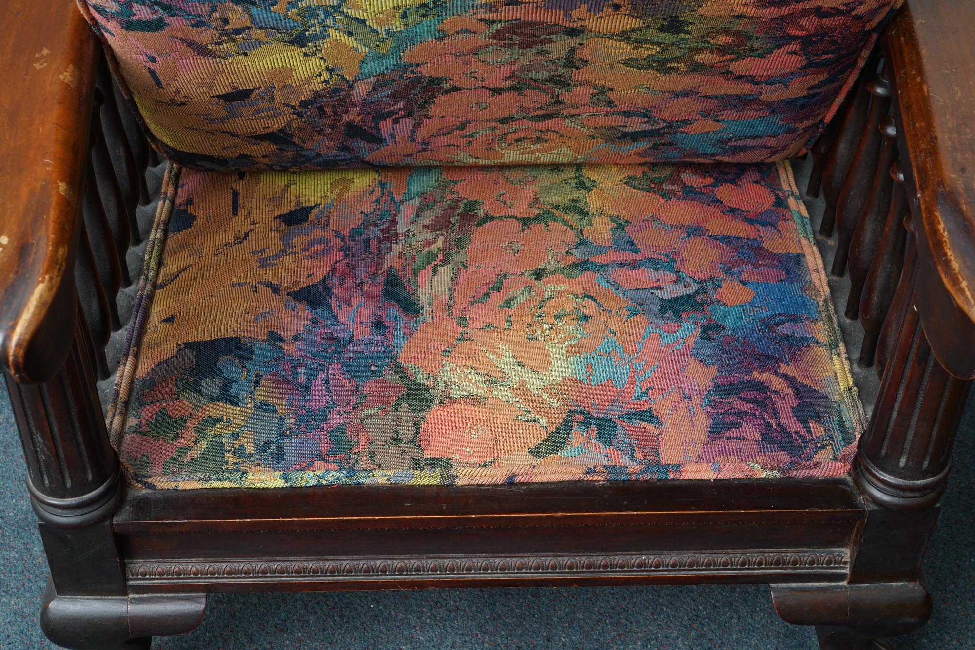 Vintage Renaissance Revival Style Mahogany Reclining Chair