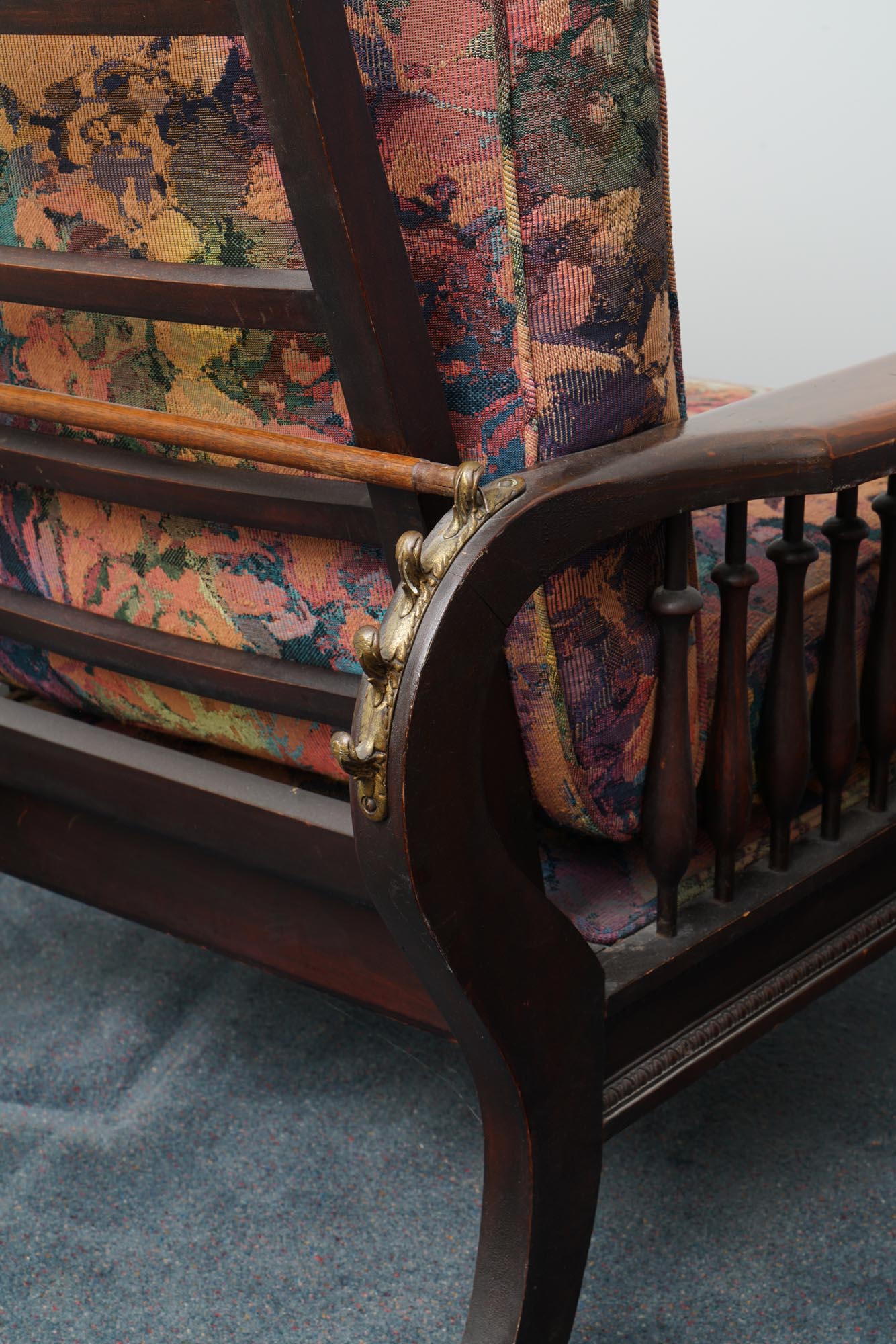 Vintage Renaissance Revival Style Mahogany Reclining Chair