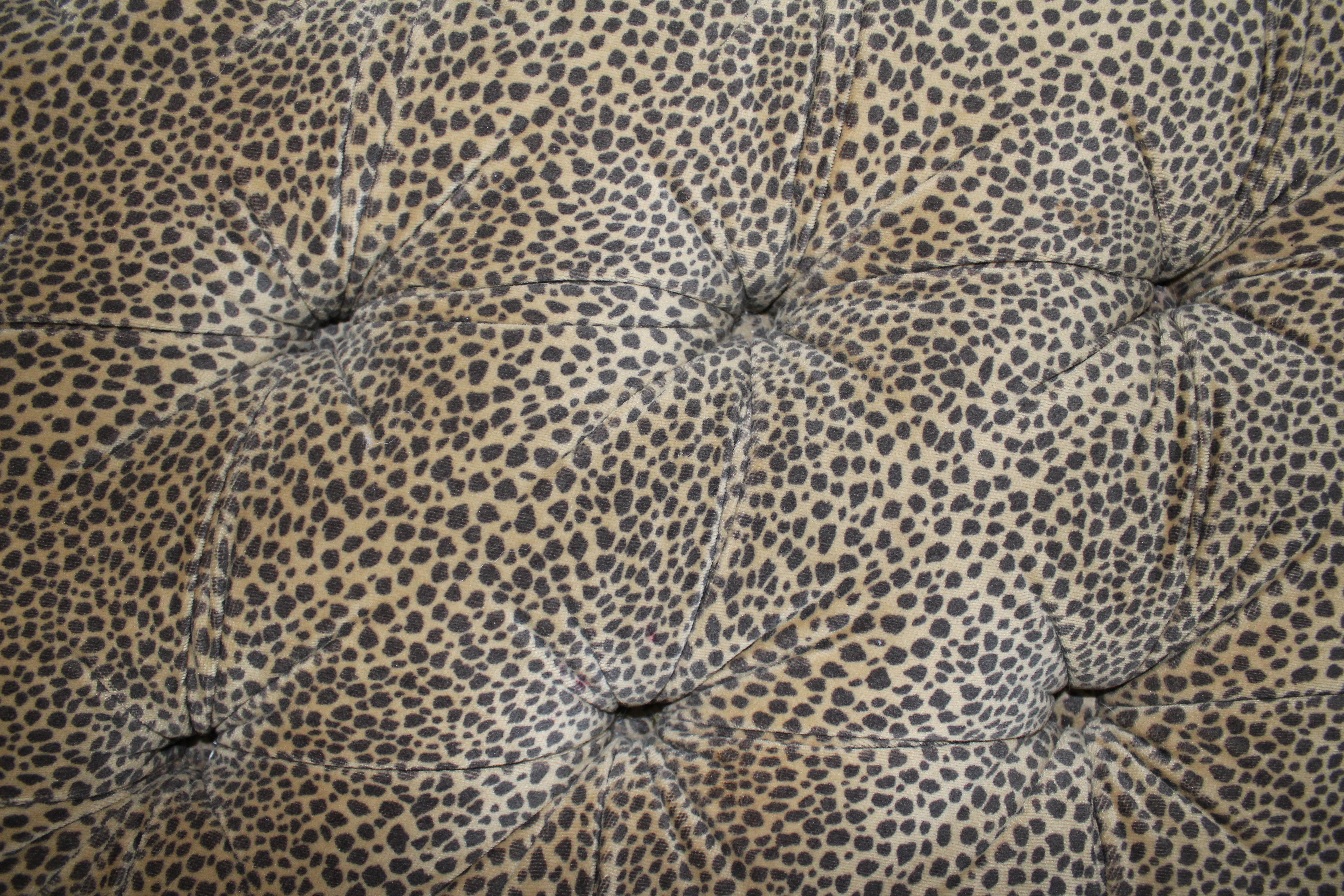 Button Tufted Animal Print Ottoman by Ethan Allen