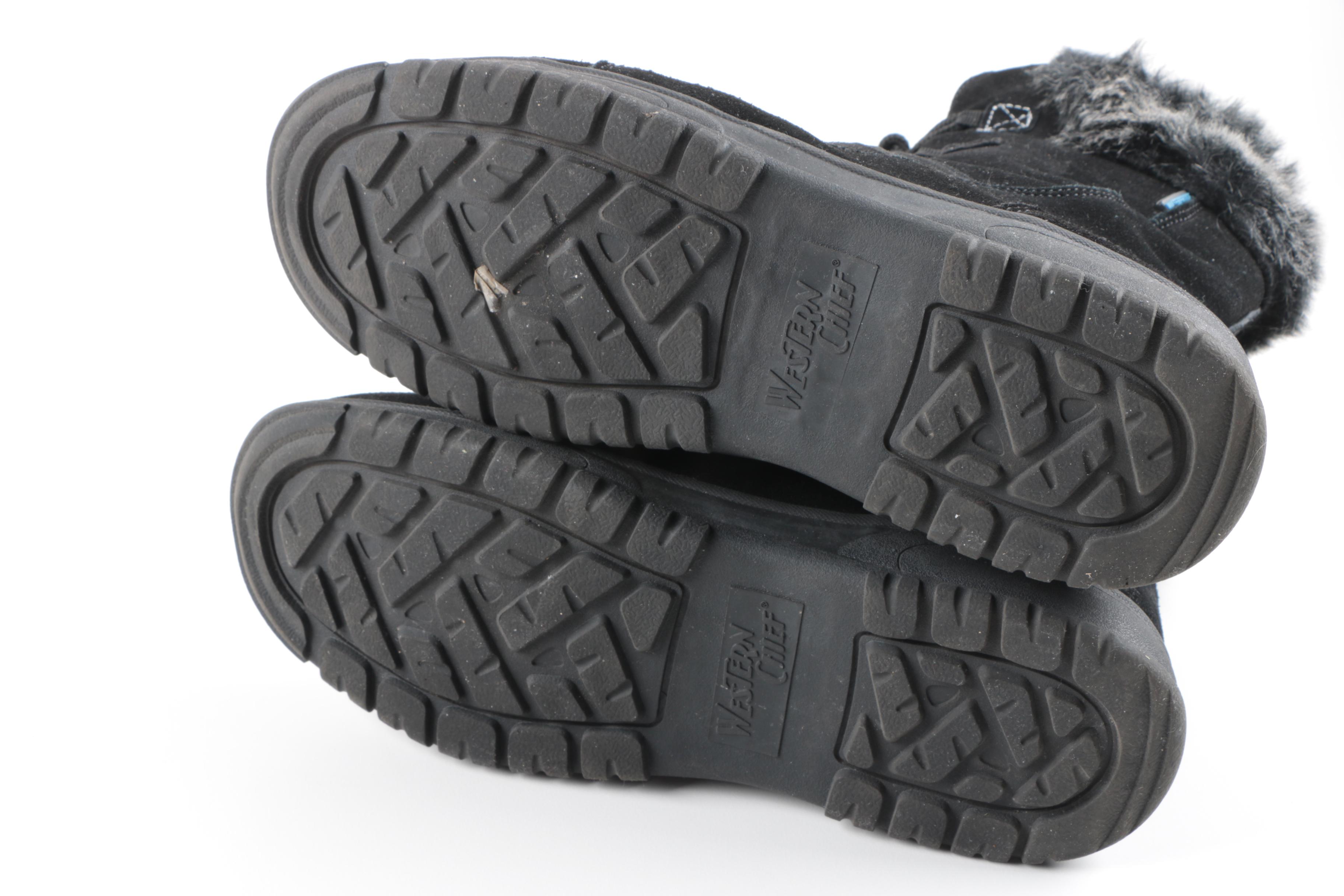 Women's Western Chief Black Suede Waterproof Boots