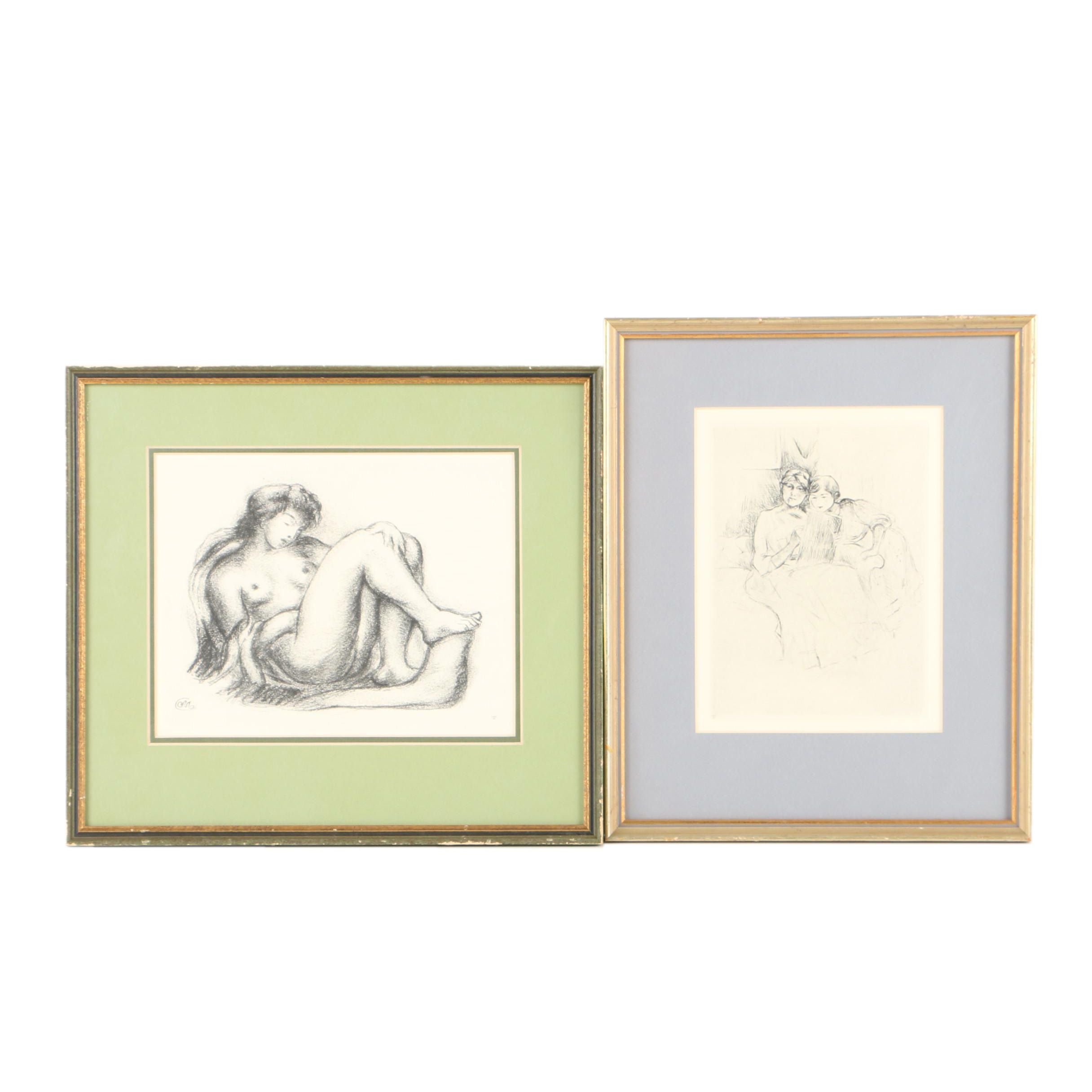 Lithographs of Women After Berthe Morisot and Aristide Maillol