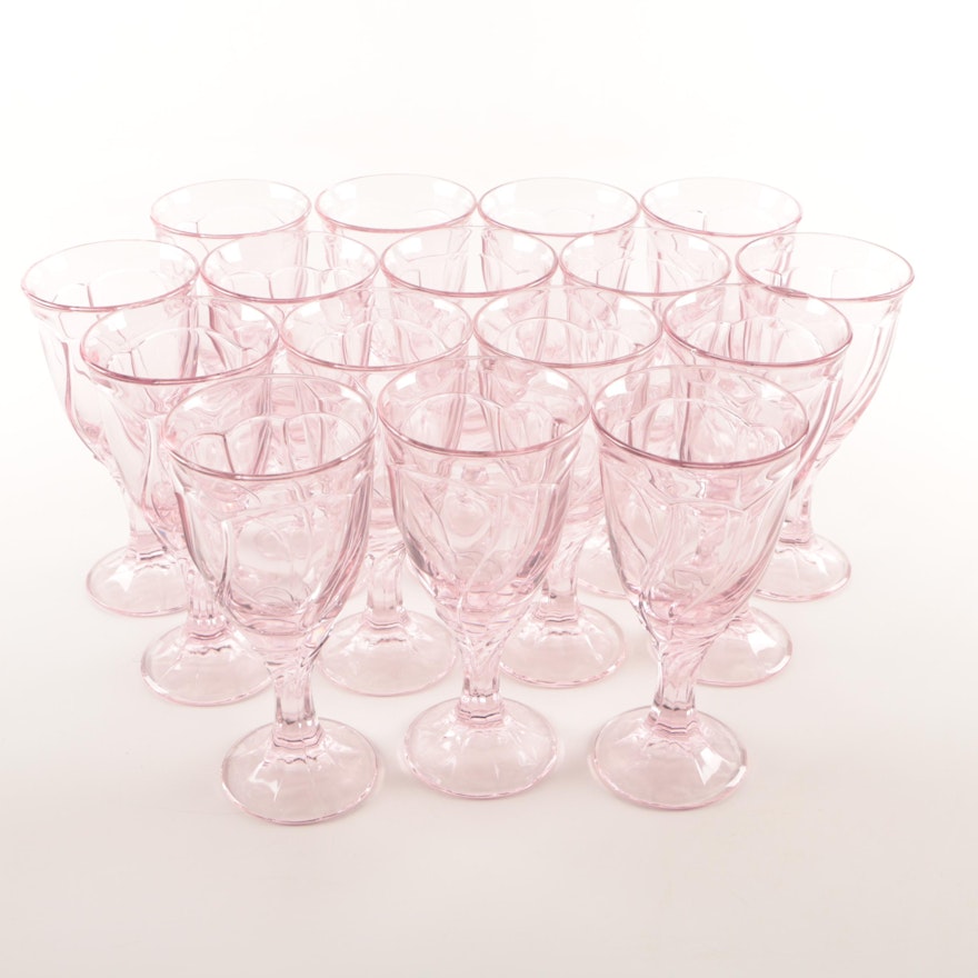 Pink Glass Water Goblets