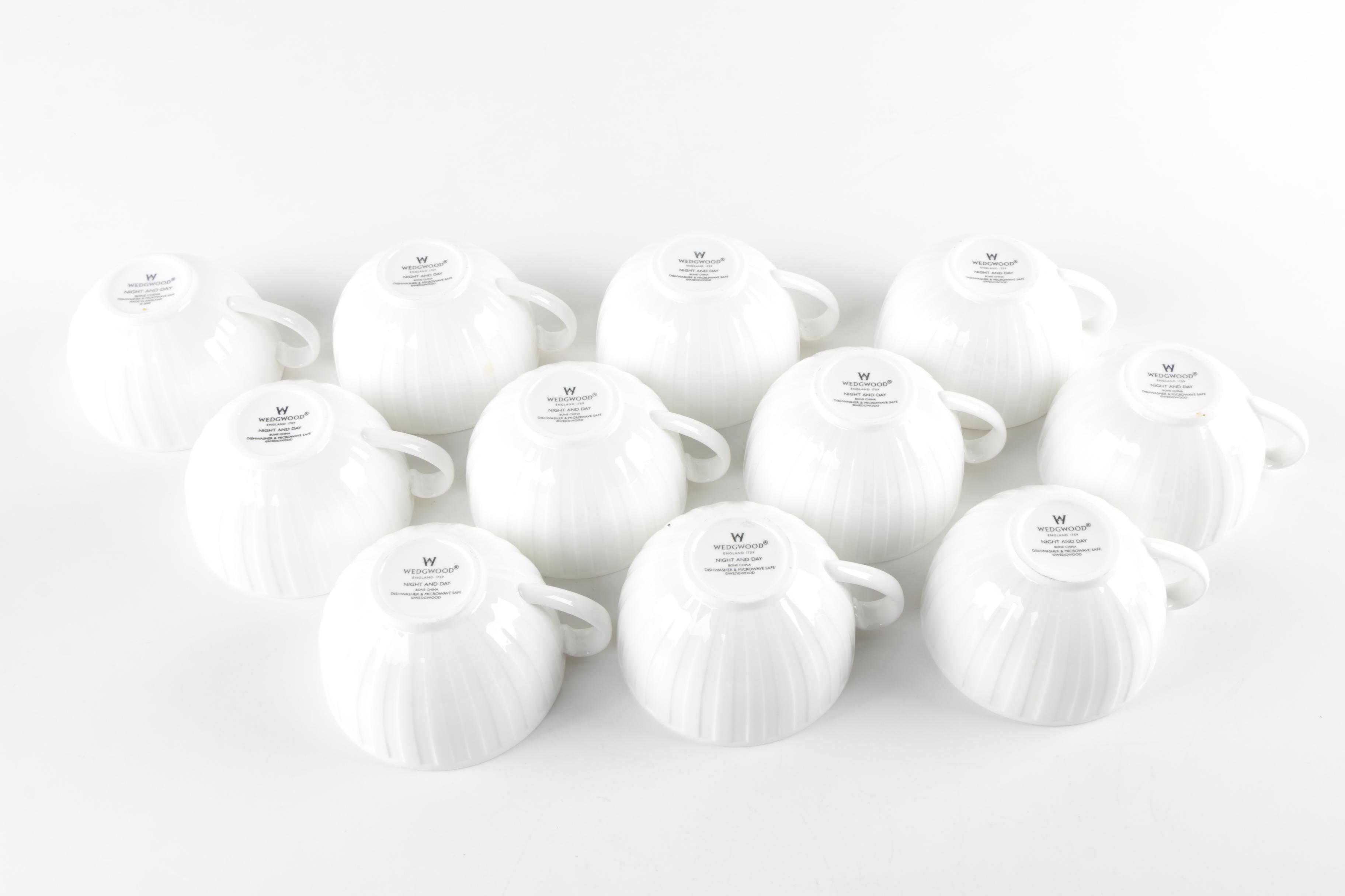 Wedgwood "Night and Day" Bone China Teacups and Saucers