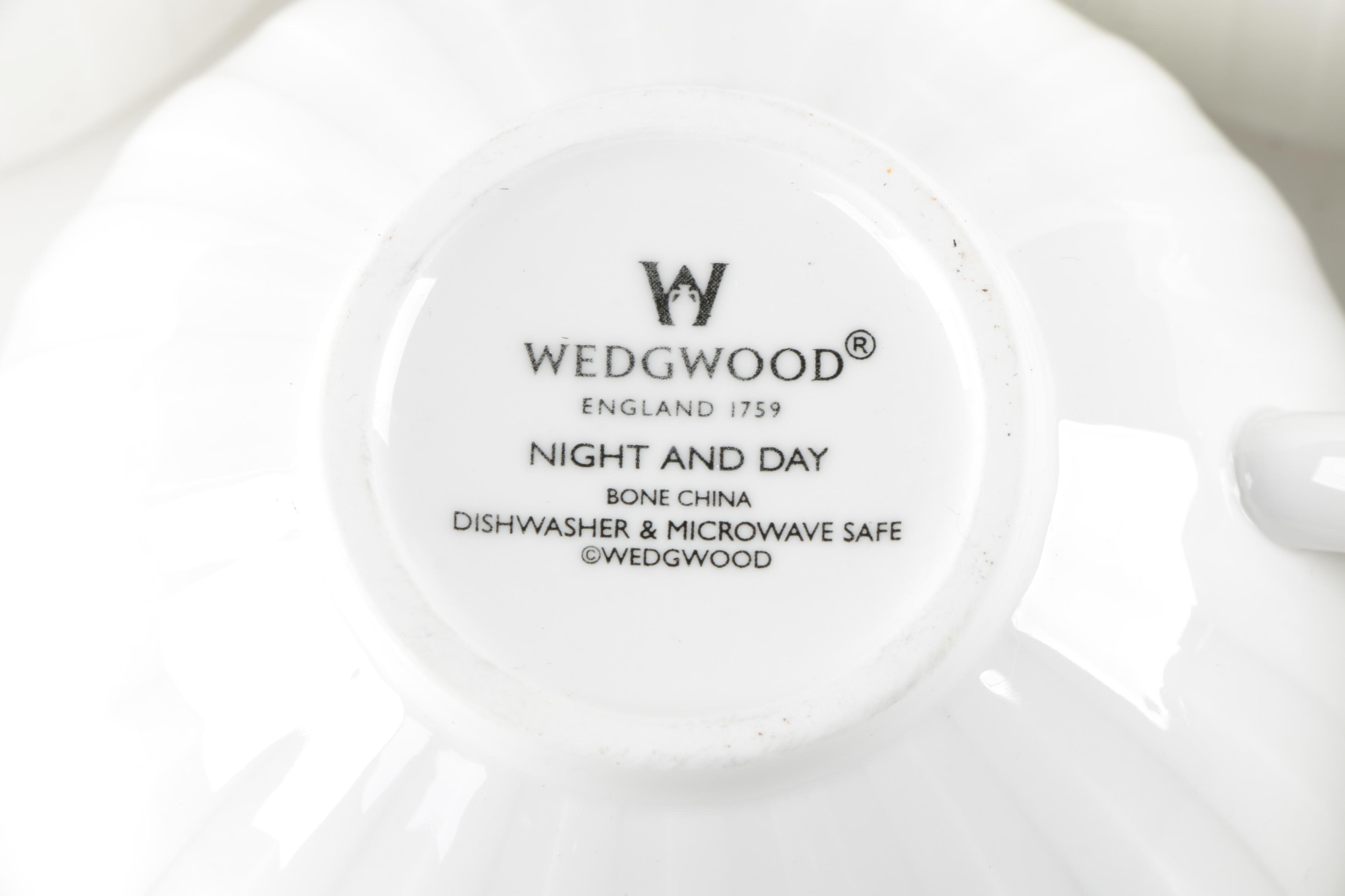 Wedgwood "Night and Day" Bone China Teacups and Saucers