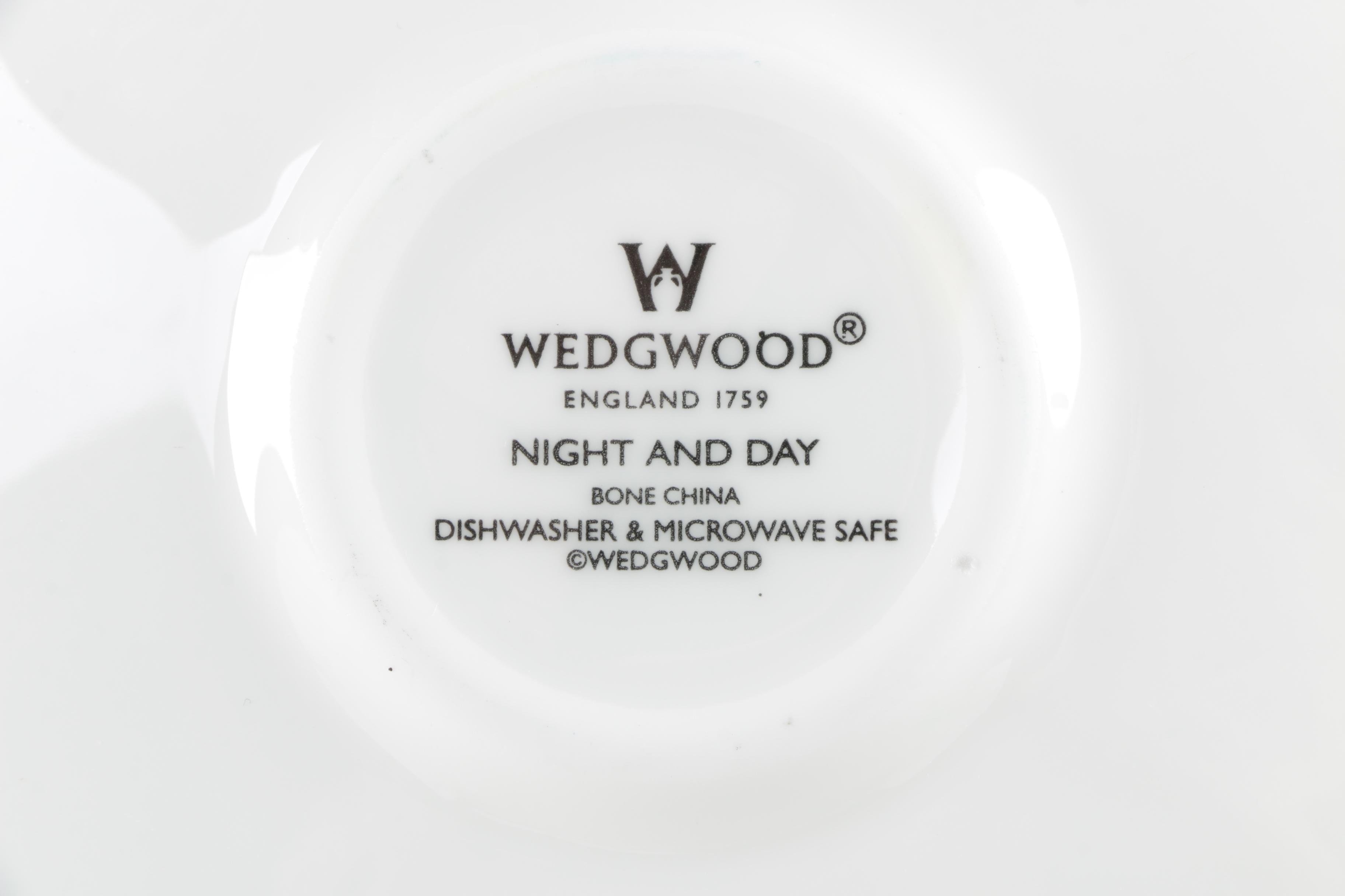 Wedgwood "Night and Day" Bone China Teacups and Saucers