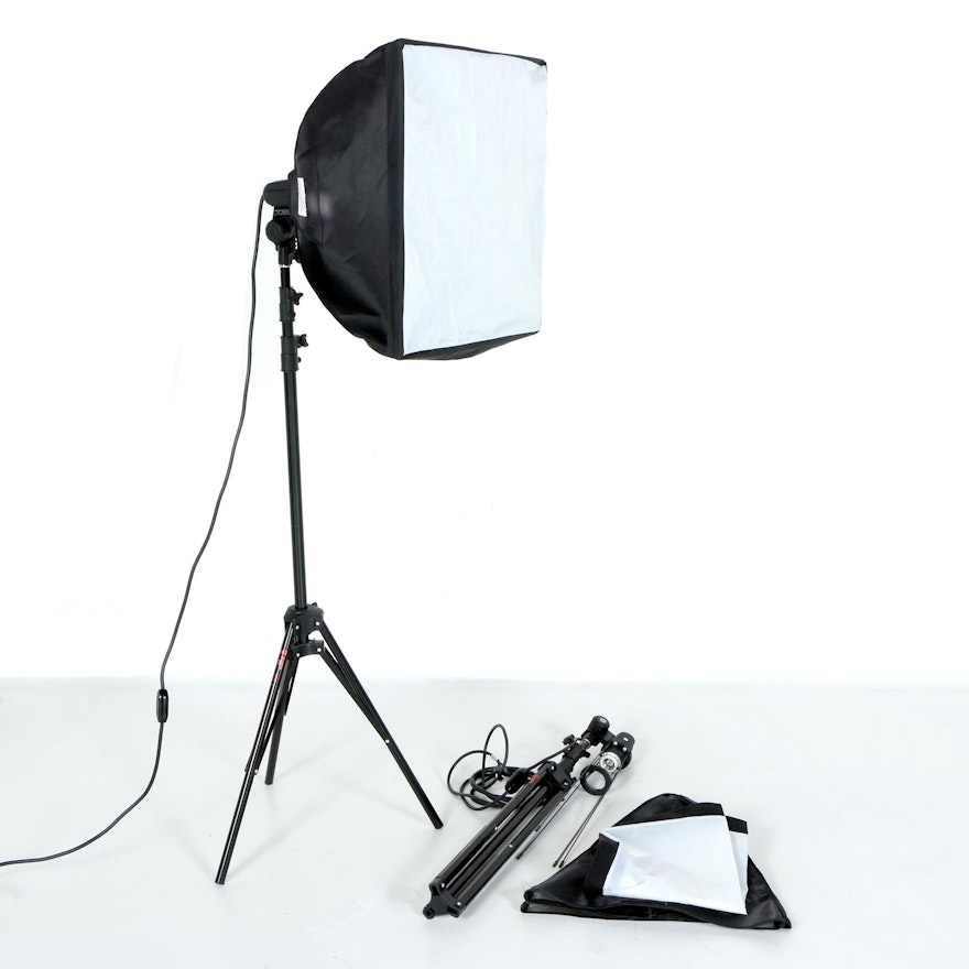 Pair Westcott Photo Basics Softboxes, Continuous Lights, and Telescopic Stands