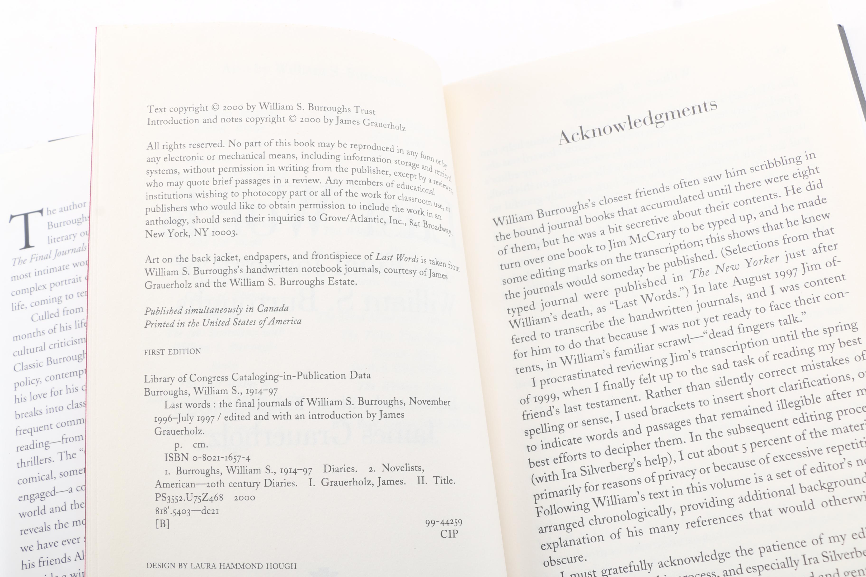 Collection of Books Written by and About William S. Burroughs