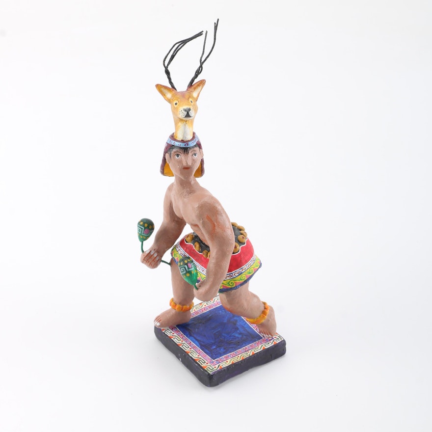 Saul Montesinos Ceramic Deer Dancer Sculpture