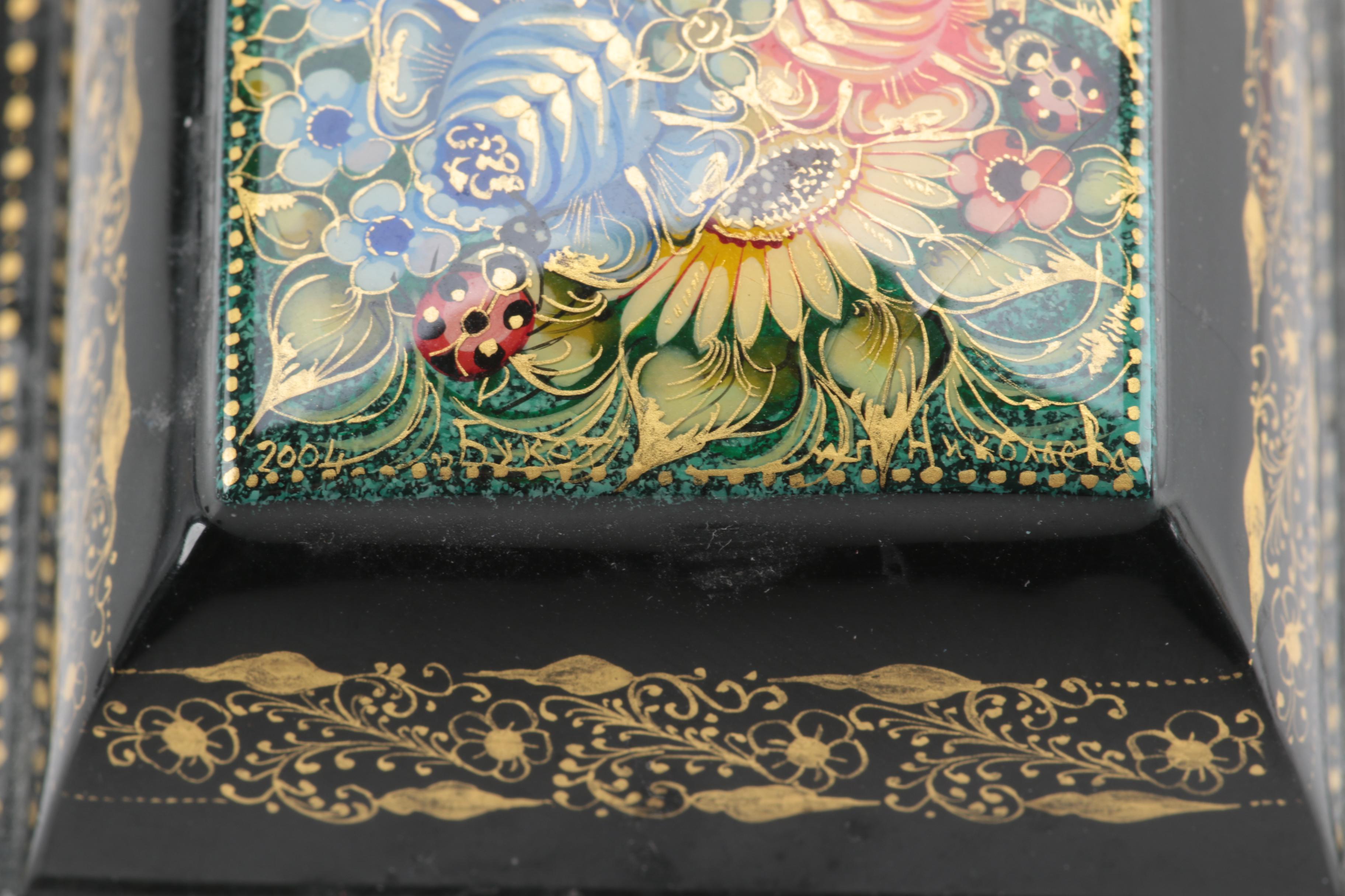 Mctepa Russian Artist Signed Lacquered Trinket Boxes