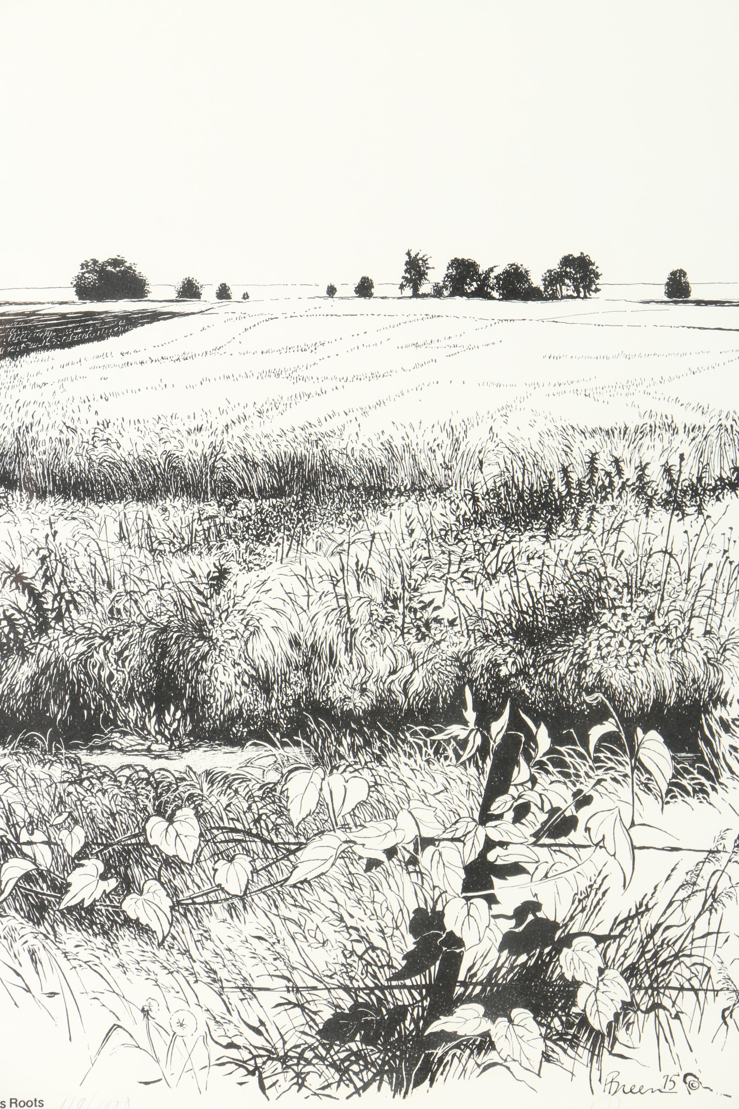 Lithograph of "Illinois Prairie: Our Grass Roots" after Harry Breen