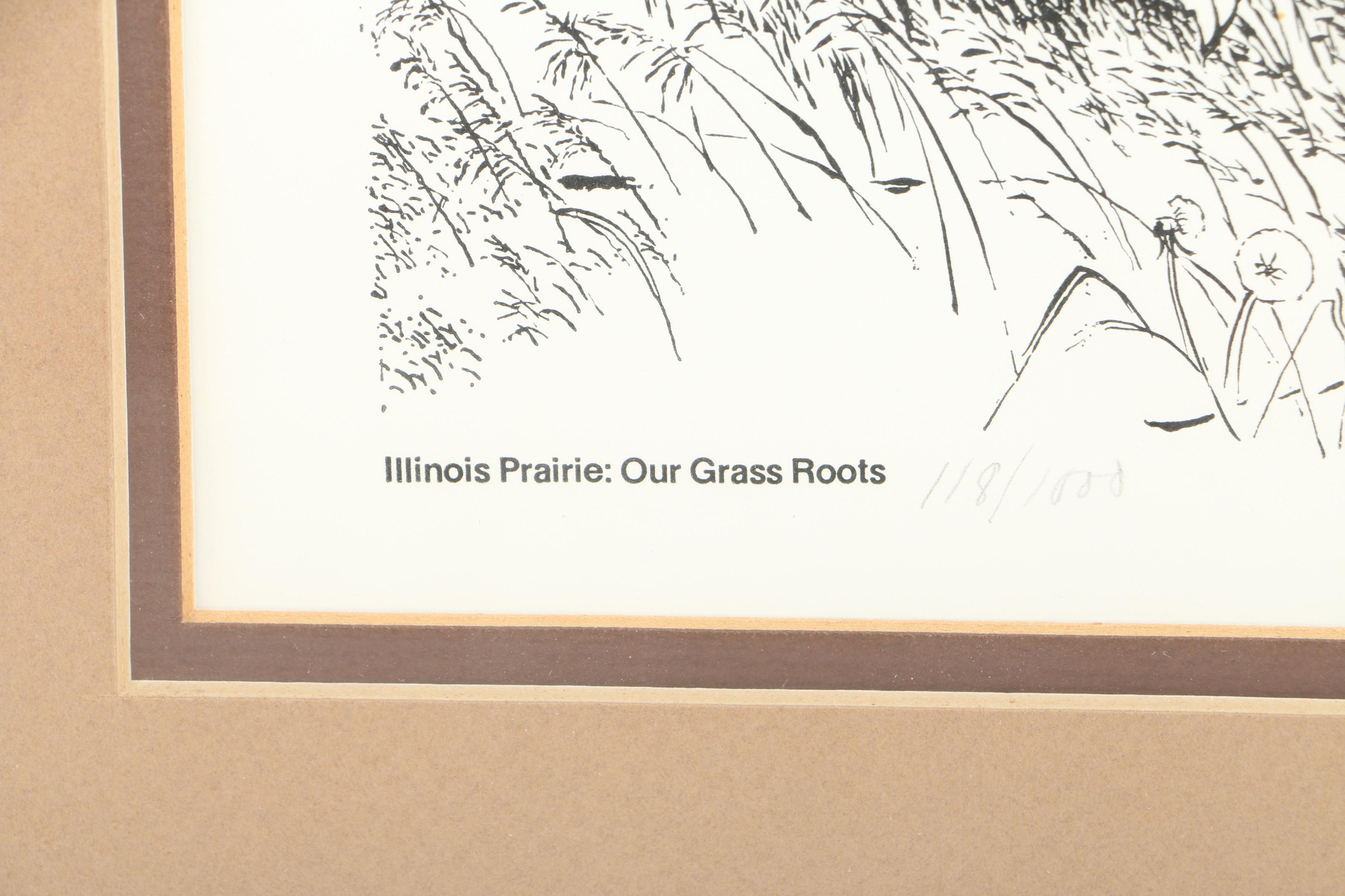 Lithograph of "Illinois Prairie: Our Grass Roots" after Harry Breen