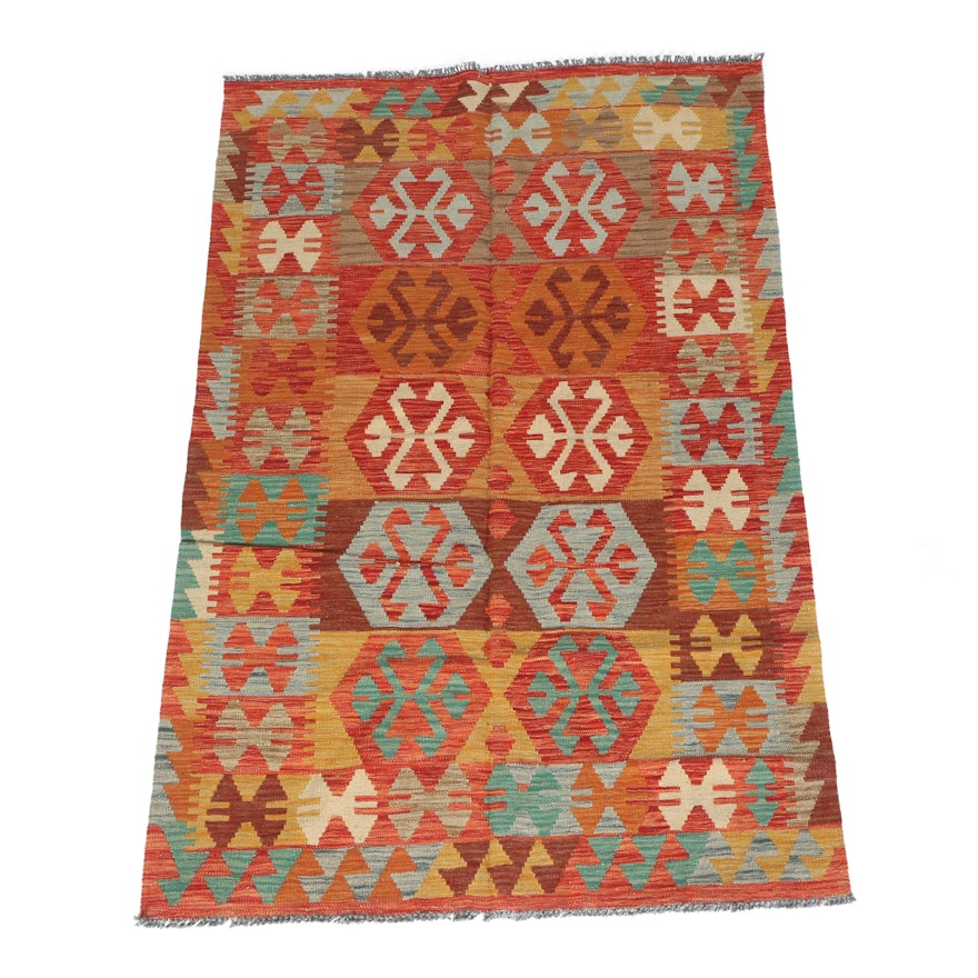 Handwoven Turkish  Area Kilim Rug