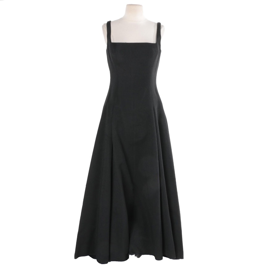 Charles Chang-Lima Black Sleeveless Gown with Metallic Flecks