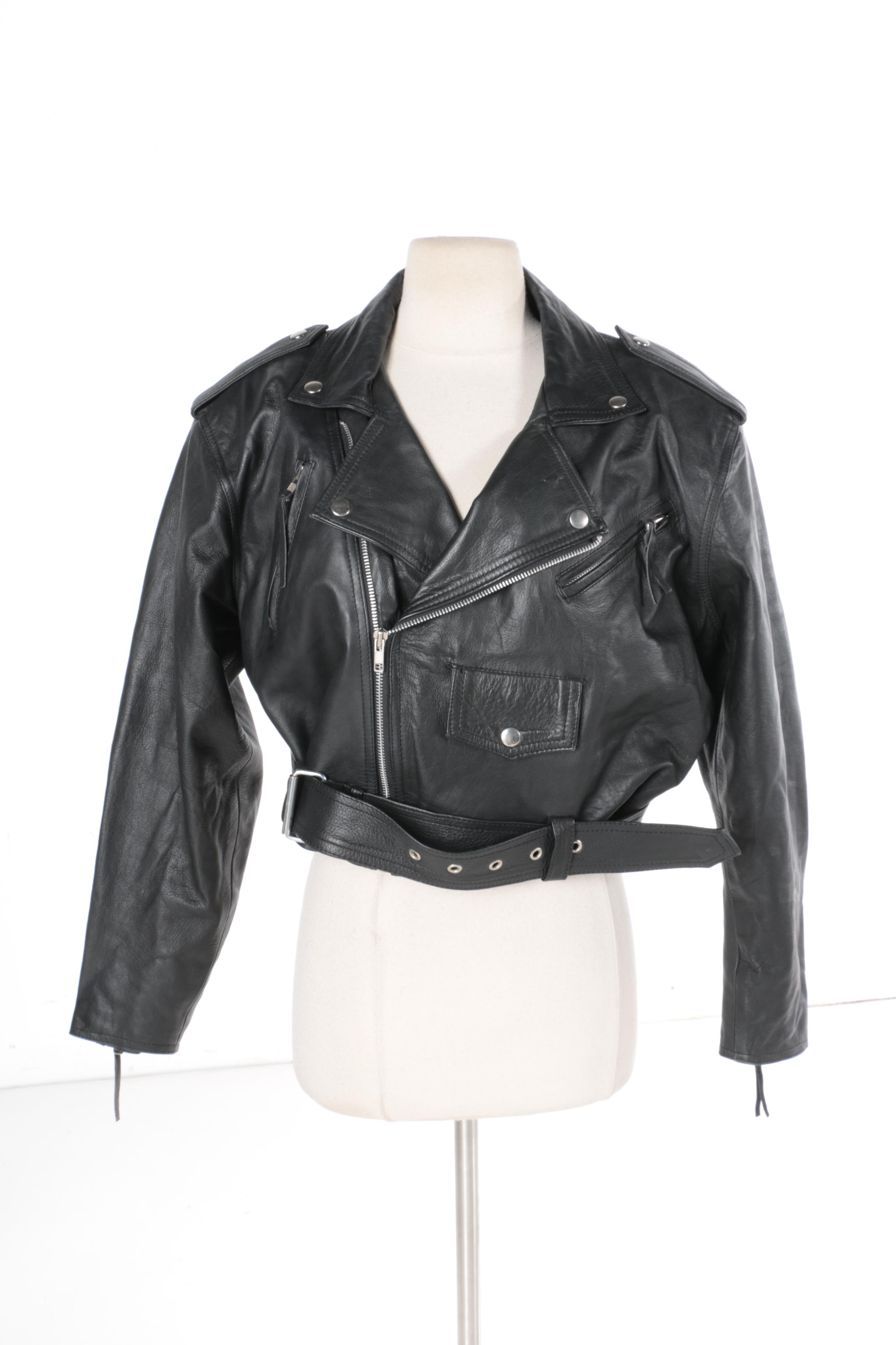 Men's and Women's Black Leather Jackets Including Wilsons and Hidesign