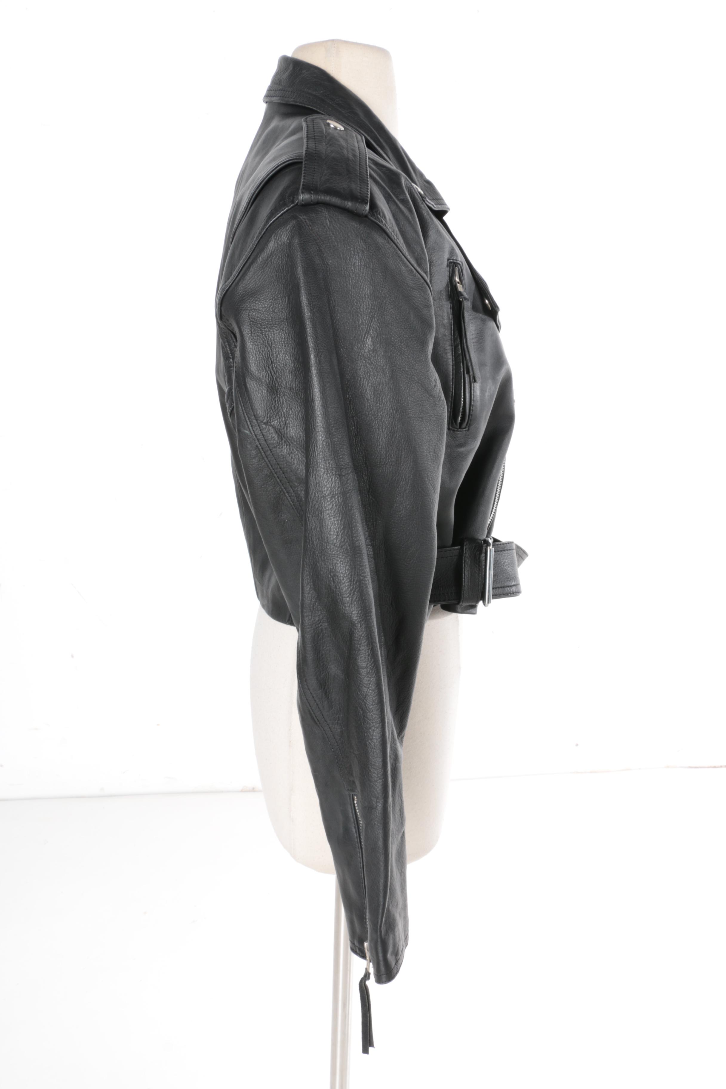 Men's and Women's Black Leather Jackets Including Wilsons and Hidesign