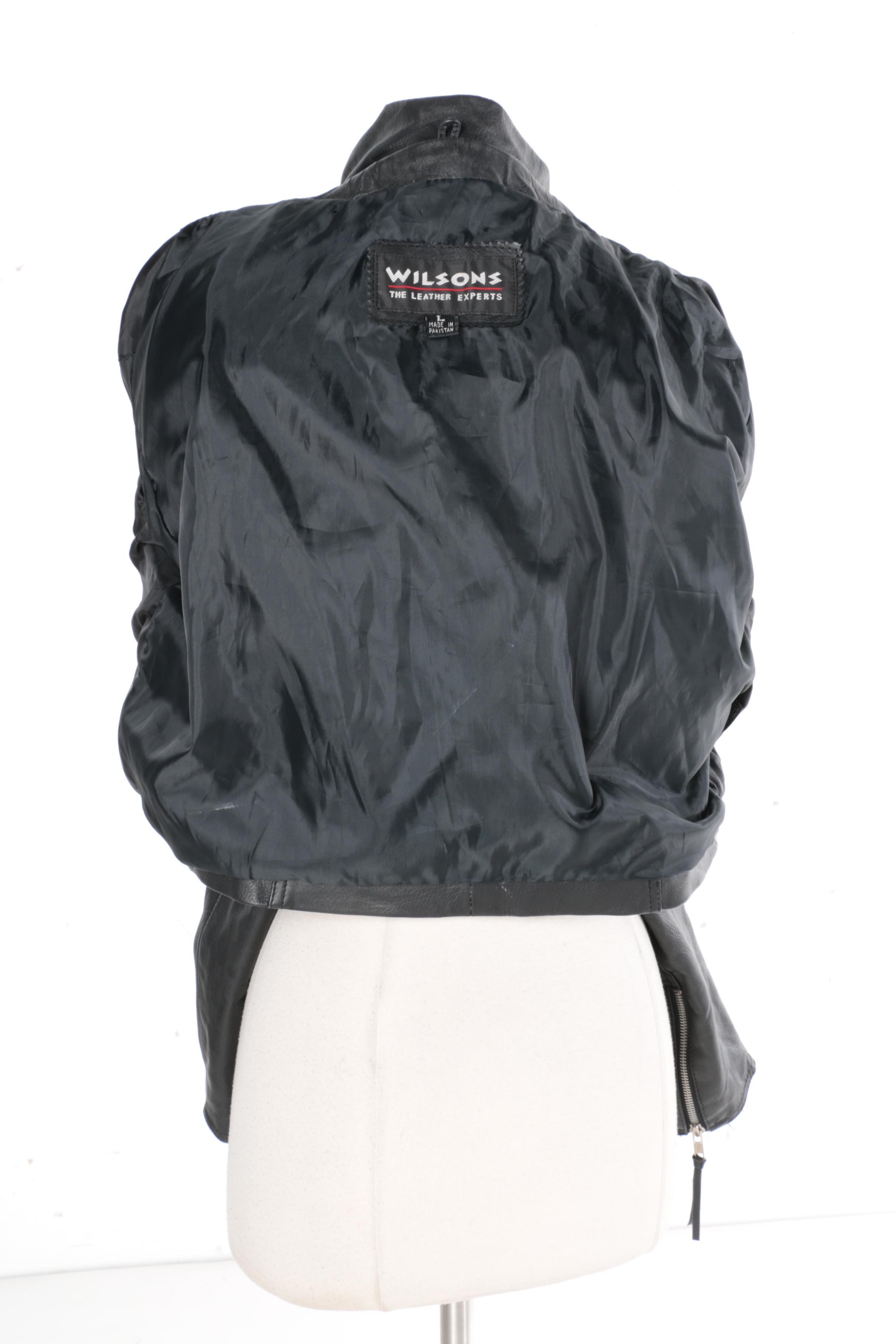 Men's and Women's Black Leather Jackets Including Wilsons and Hidesign