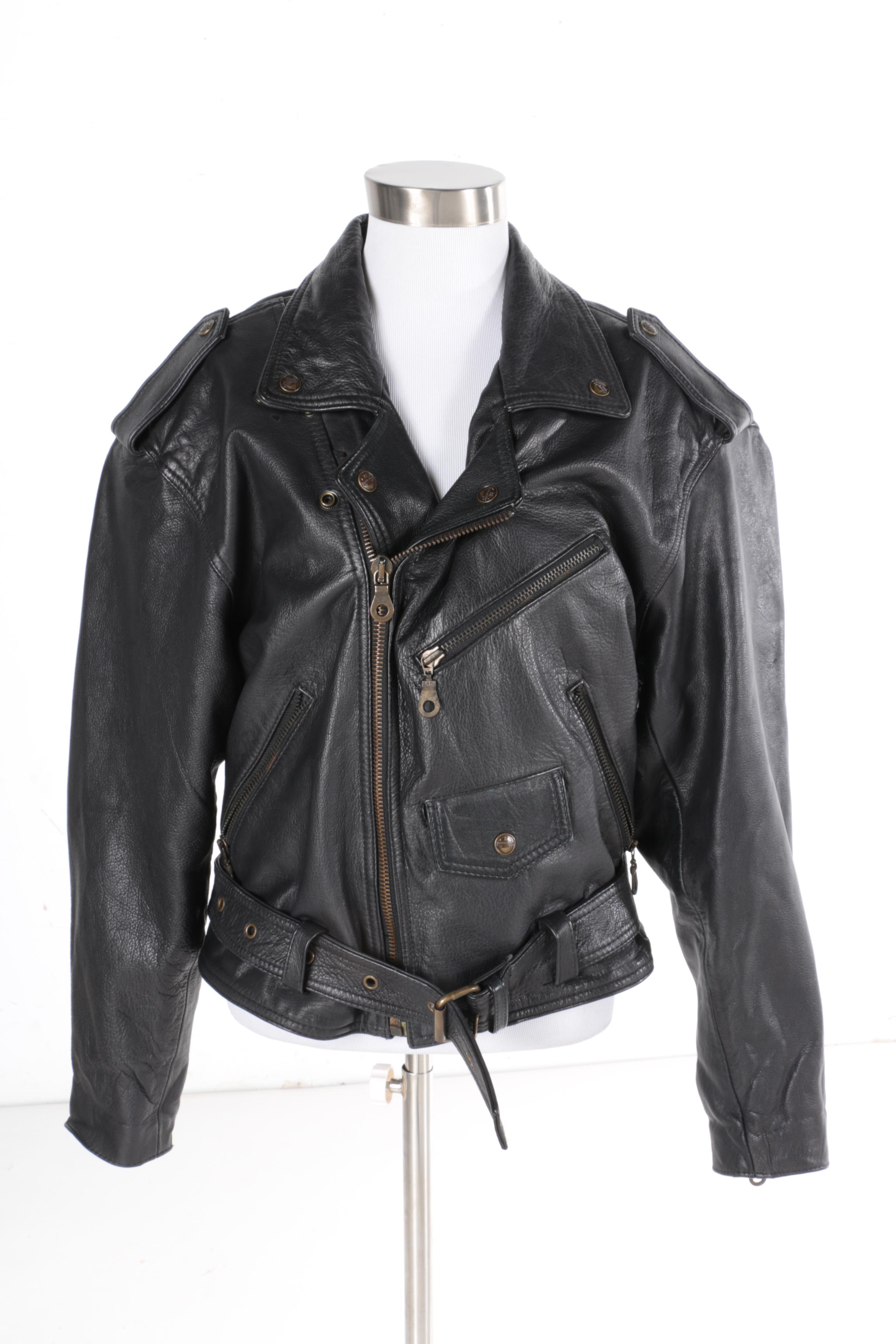 Men's and Women's Black Leather Jackets Including Wilsons and Hidesign