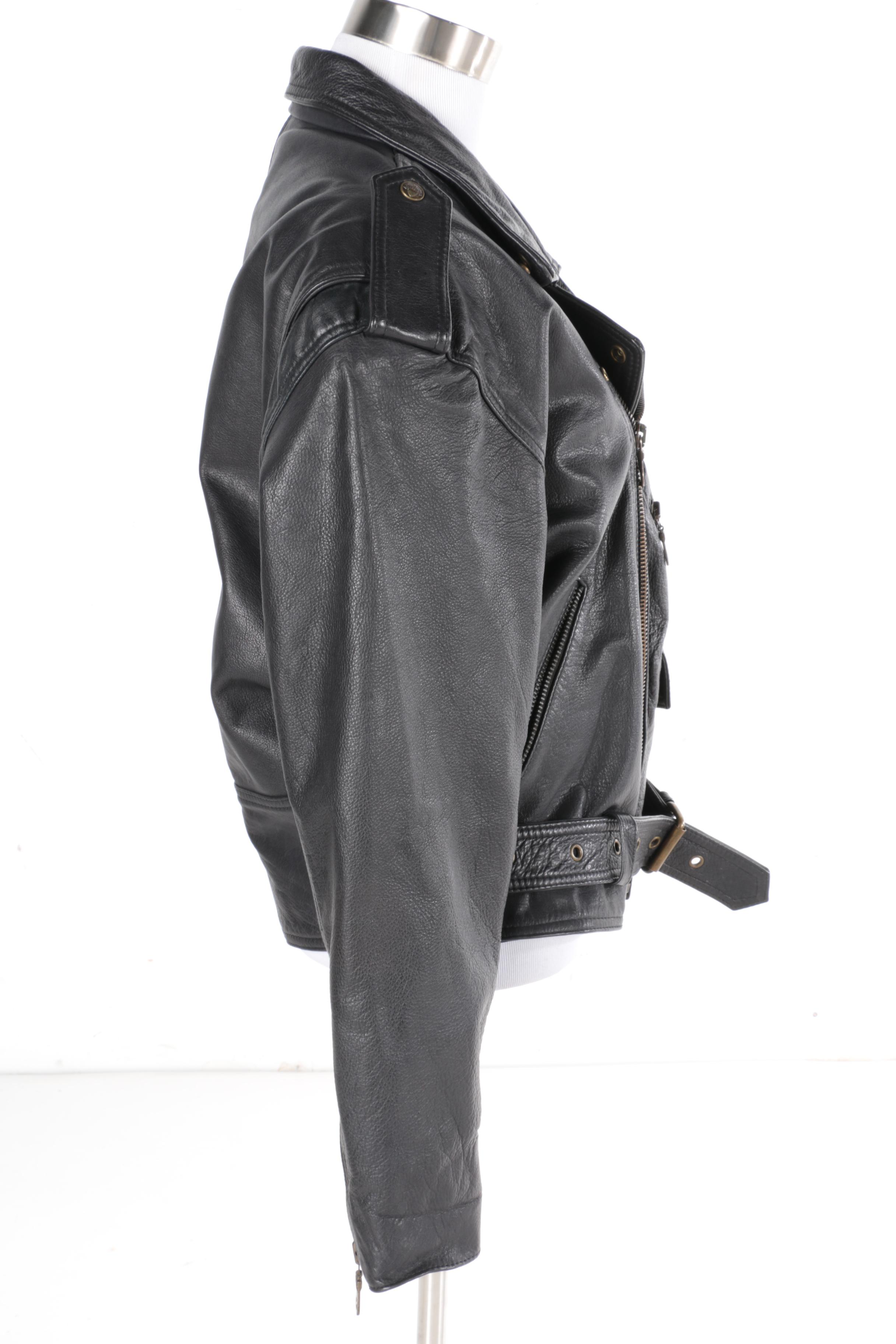 Men's and Women's Black Leather Jackets Including Wilsons and Hidesign