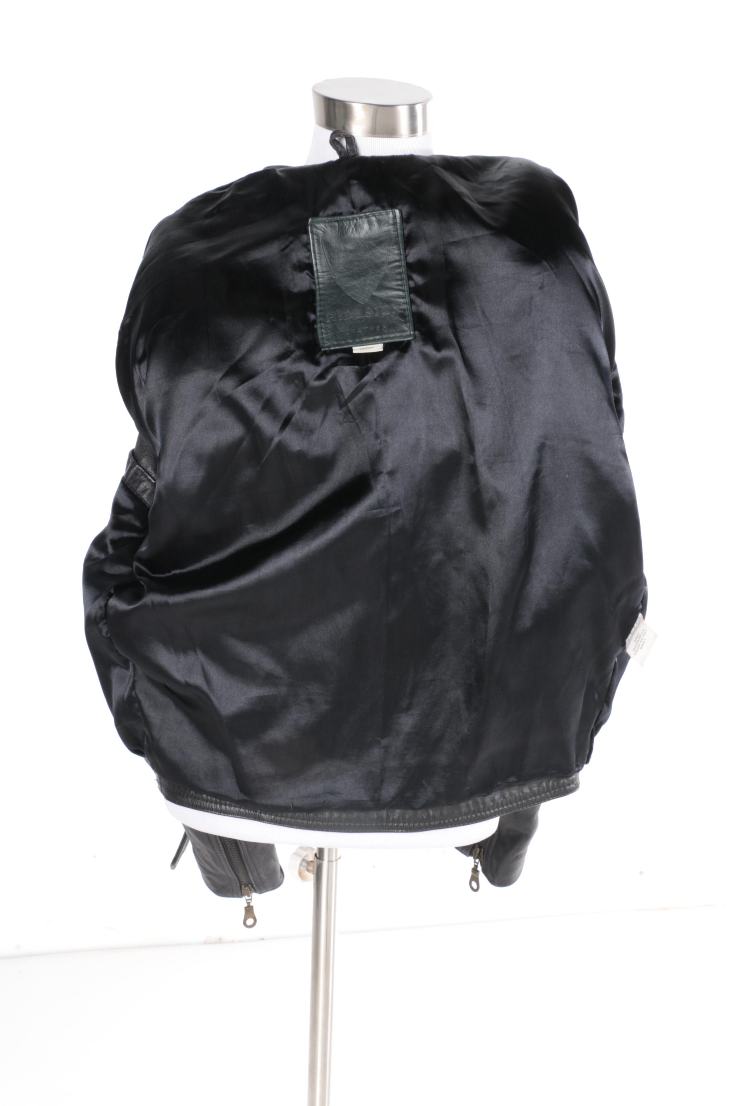 Men's and Women's Black Leather Jackets Including Wilsons and Hidesign