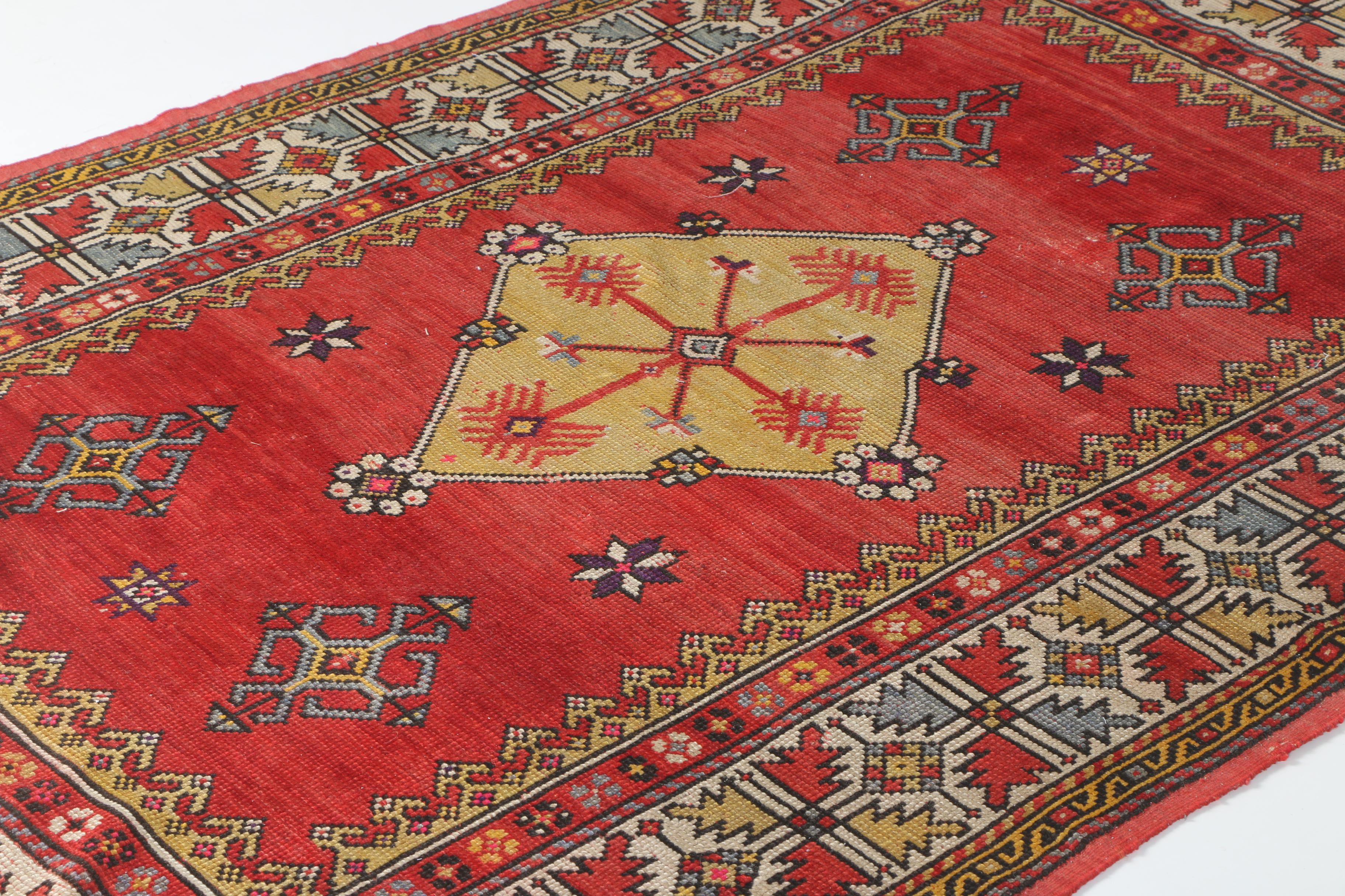 Vintage Handwoven Anatolian Bergama Wool Area Rug