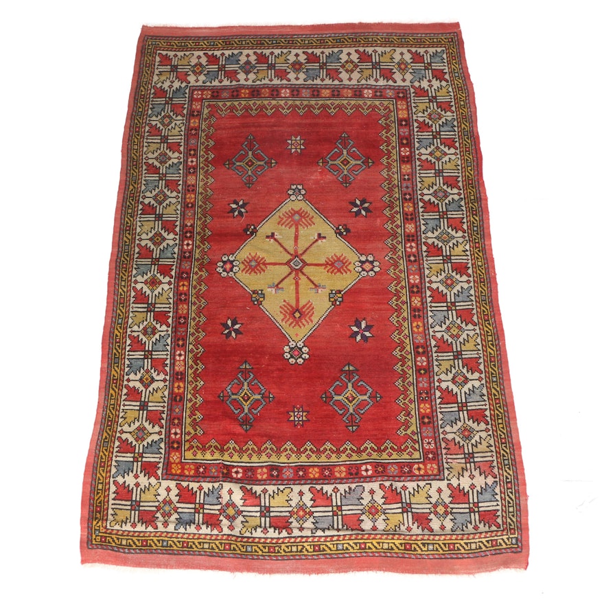 Vintage Handwoven Anatolian Bergama Wool Area Rug