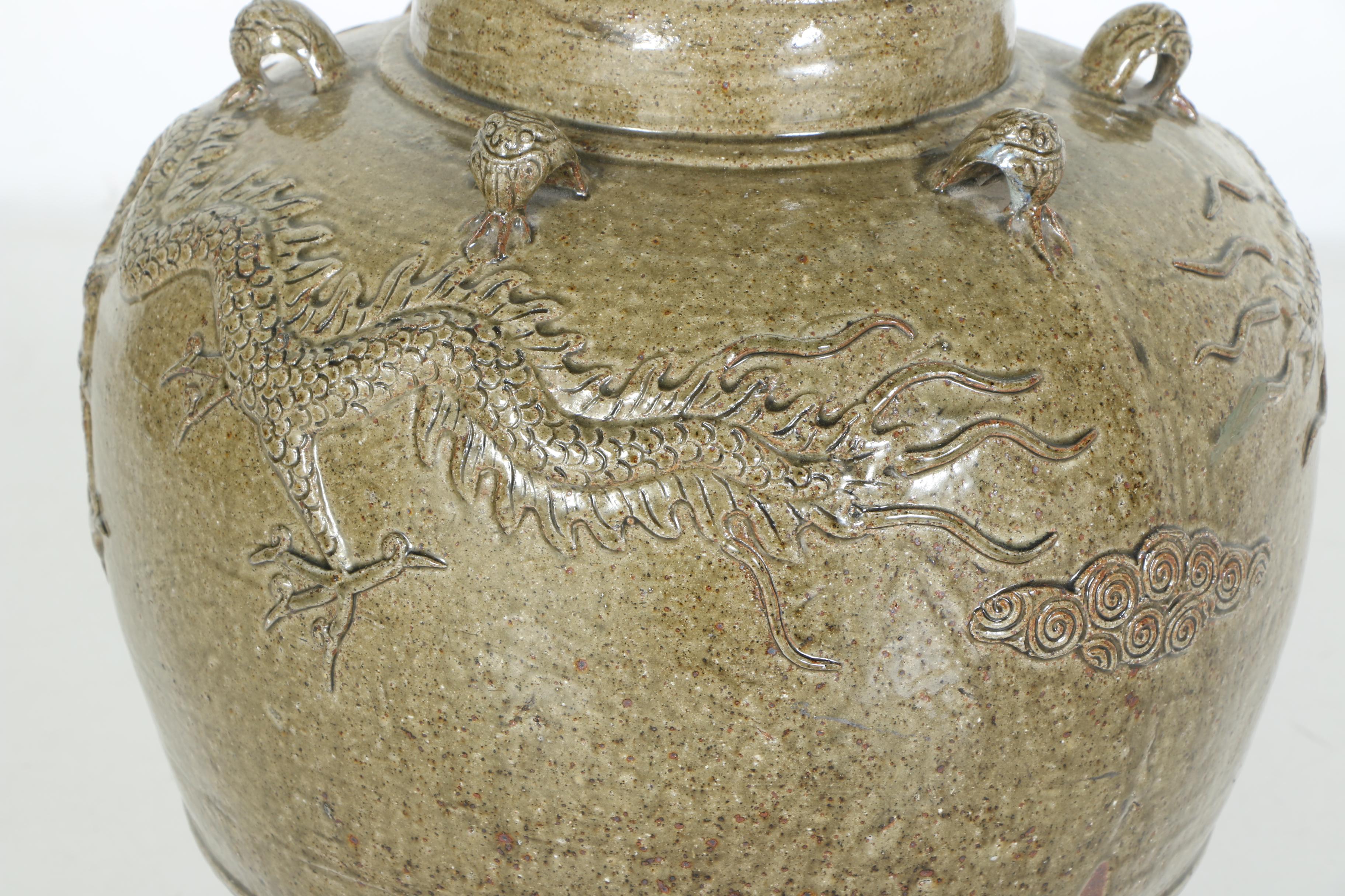 Chinese Earthenware Dragon Vase