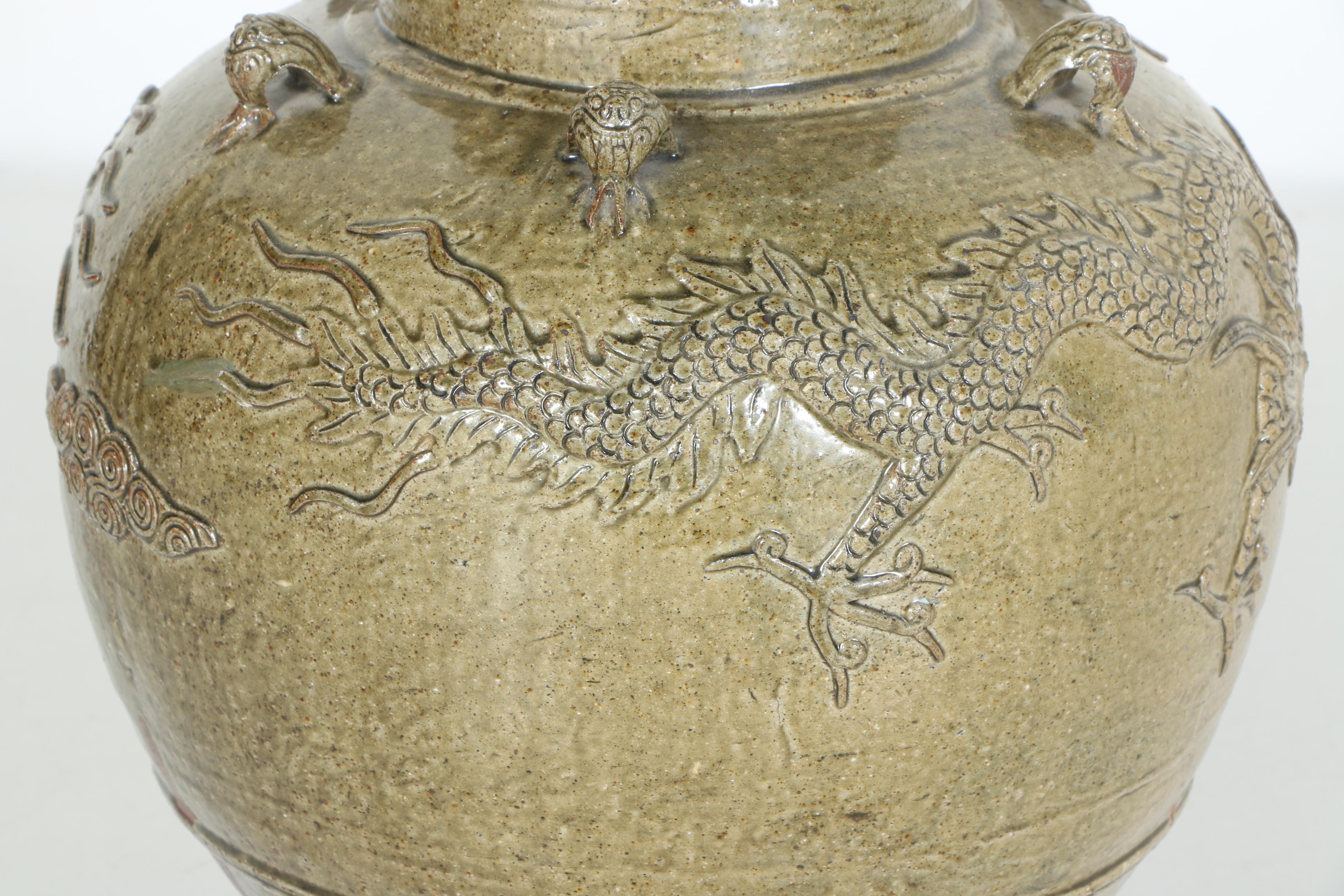 Chinese Earthenware Dragon Vase