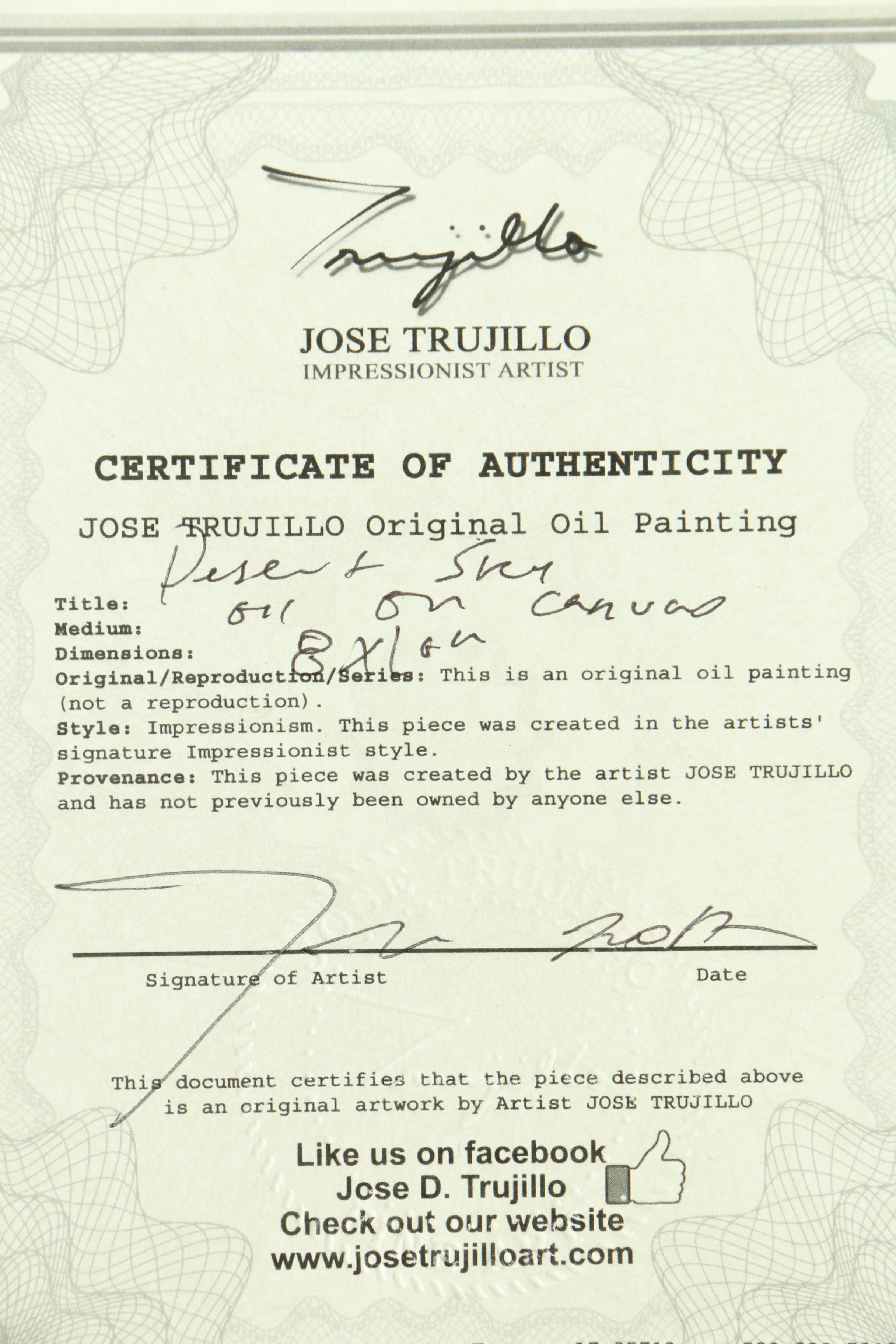 Jose Trujillo Oil Painting on Canvas "Desert Sky"