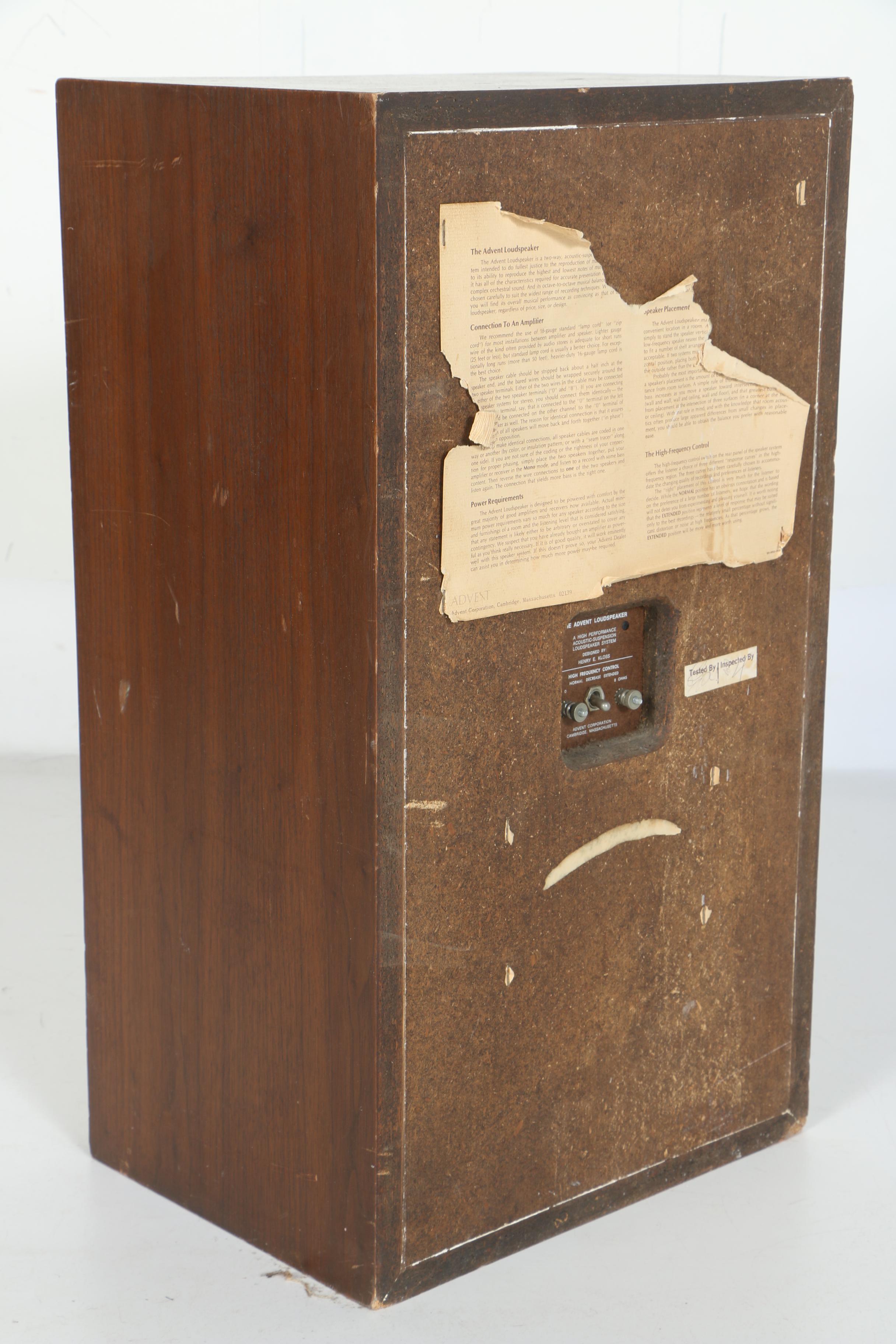 Vintage Advent Loudspeakers