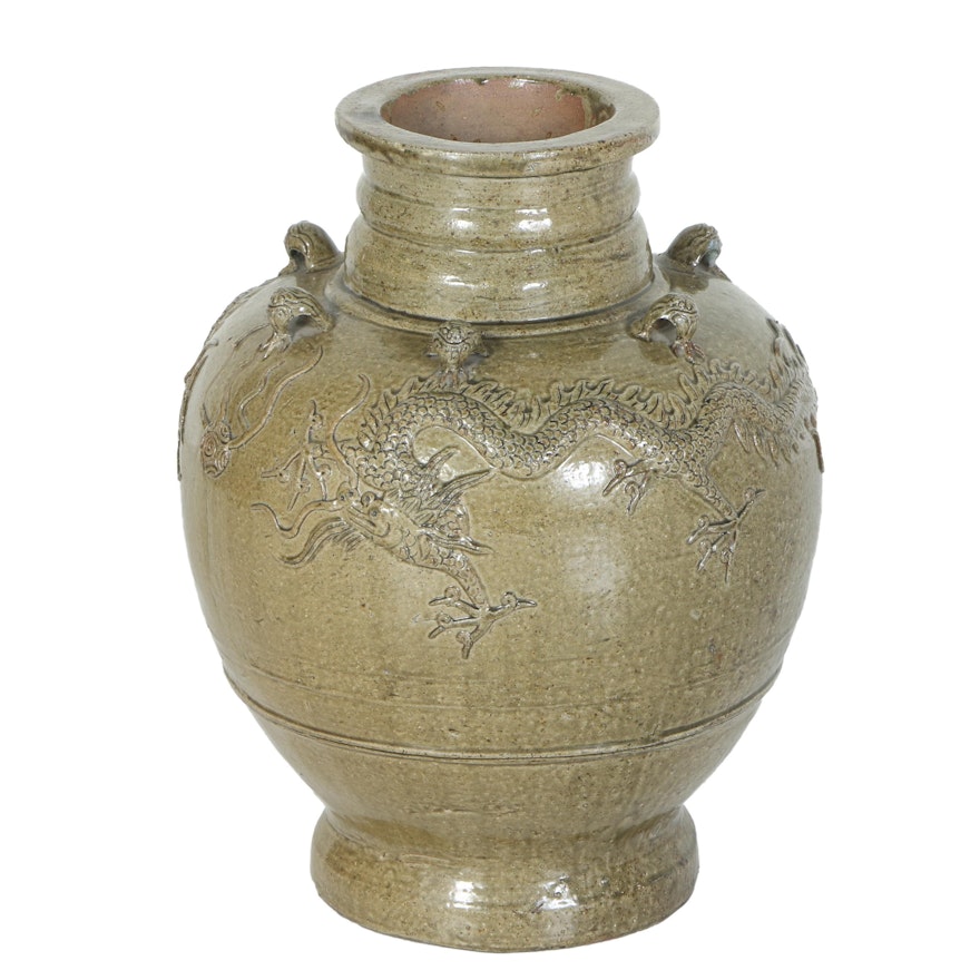 Chinese Earthenware Dragon Vase