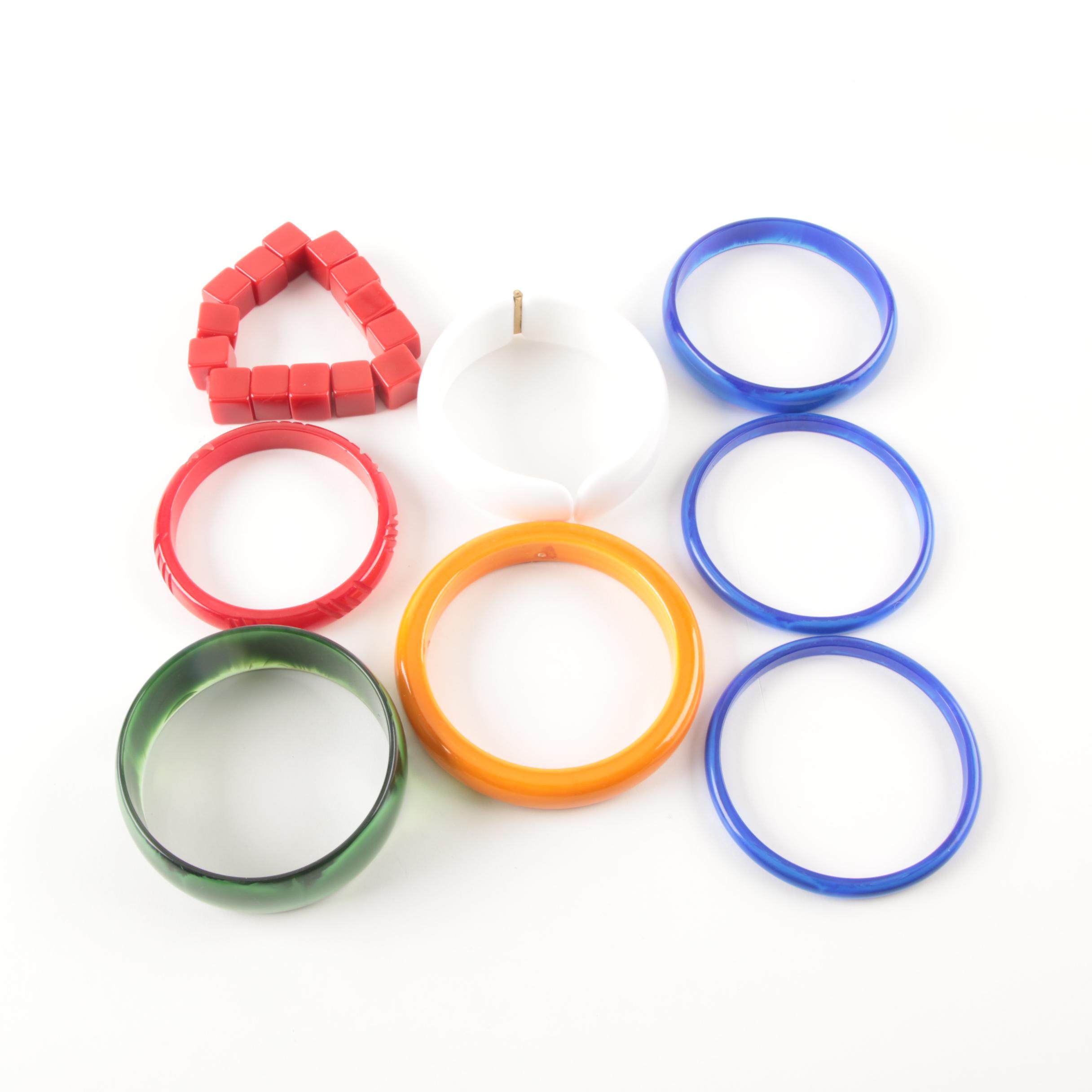 Assortment of Colorful Bangle Bracelets