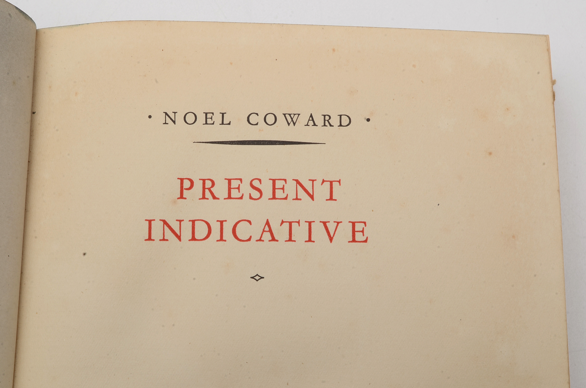 1937 Edition of 'Present Indicative" by Noel Coward, Inscribed by Robeson