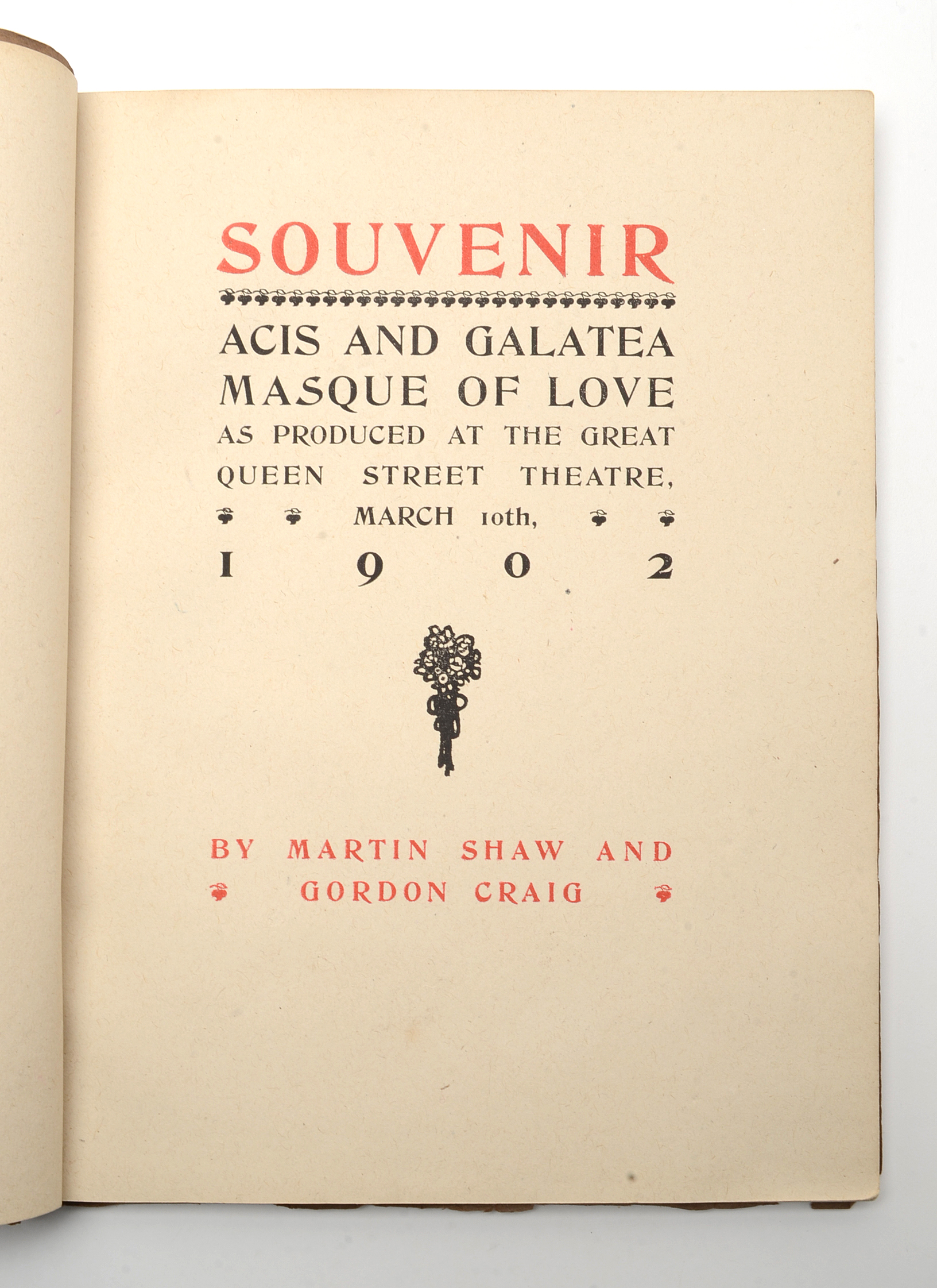 1902 Souvenir Program Illustrated by Edward Gordon Craig from his Theatre