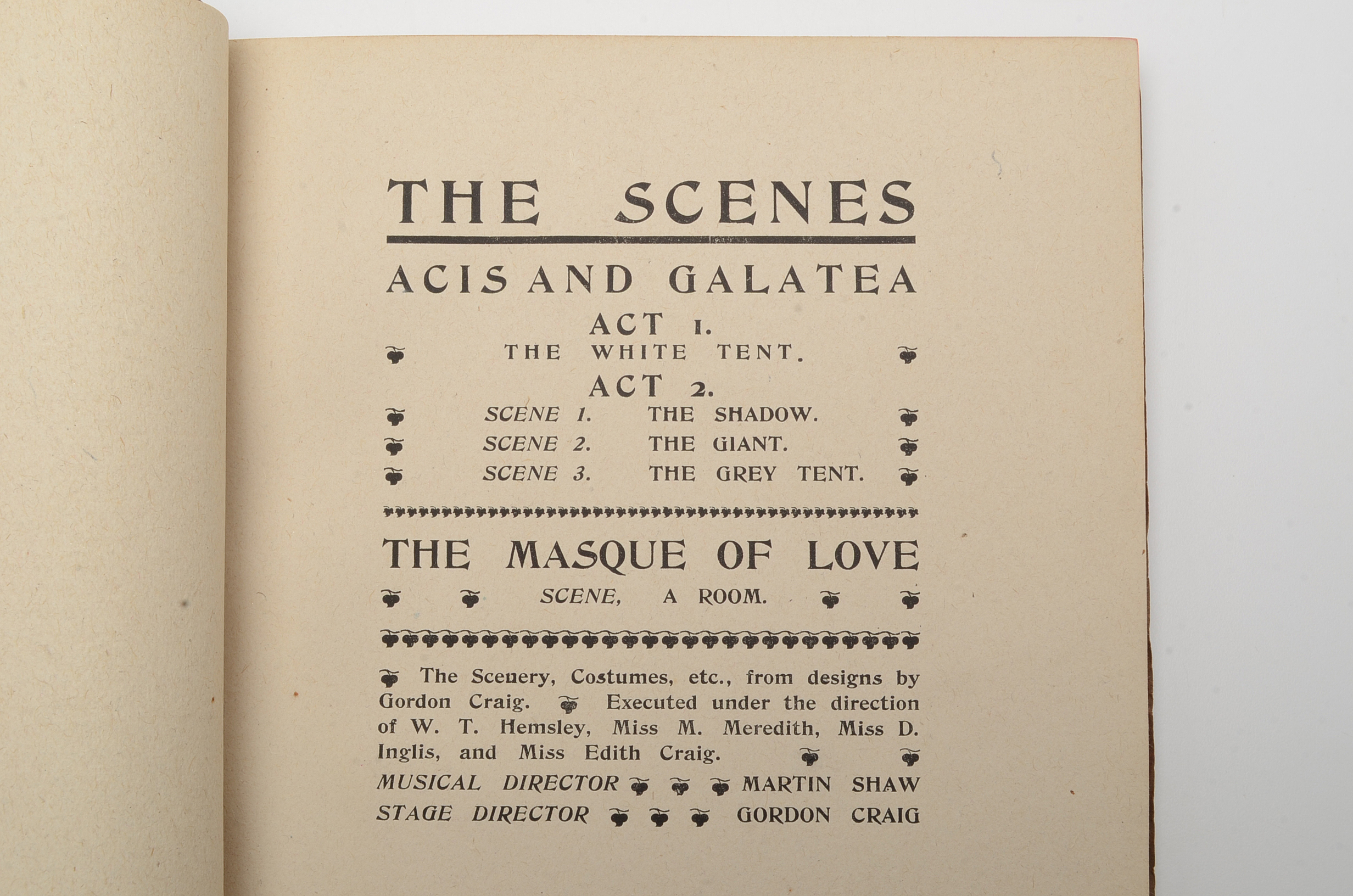 1902 Souvenir Program Illustrated by Edward Gordon Craig from his Theatre