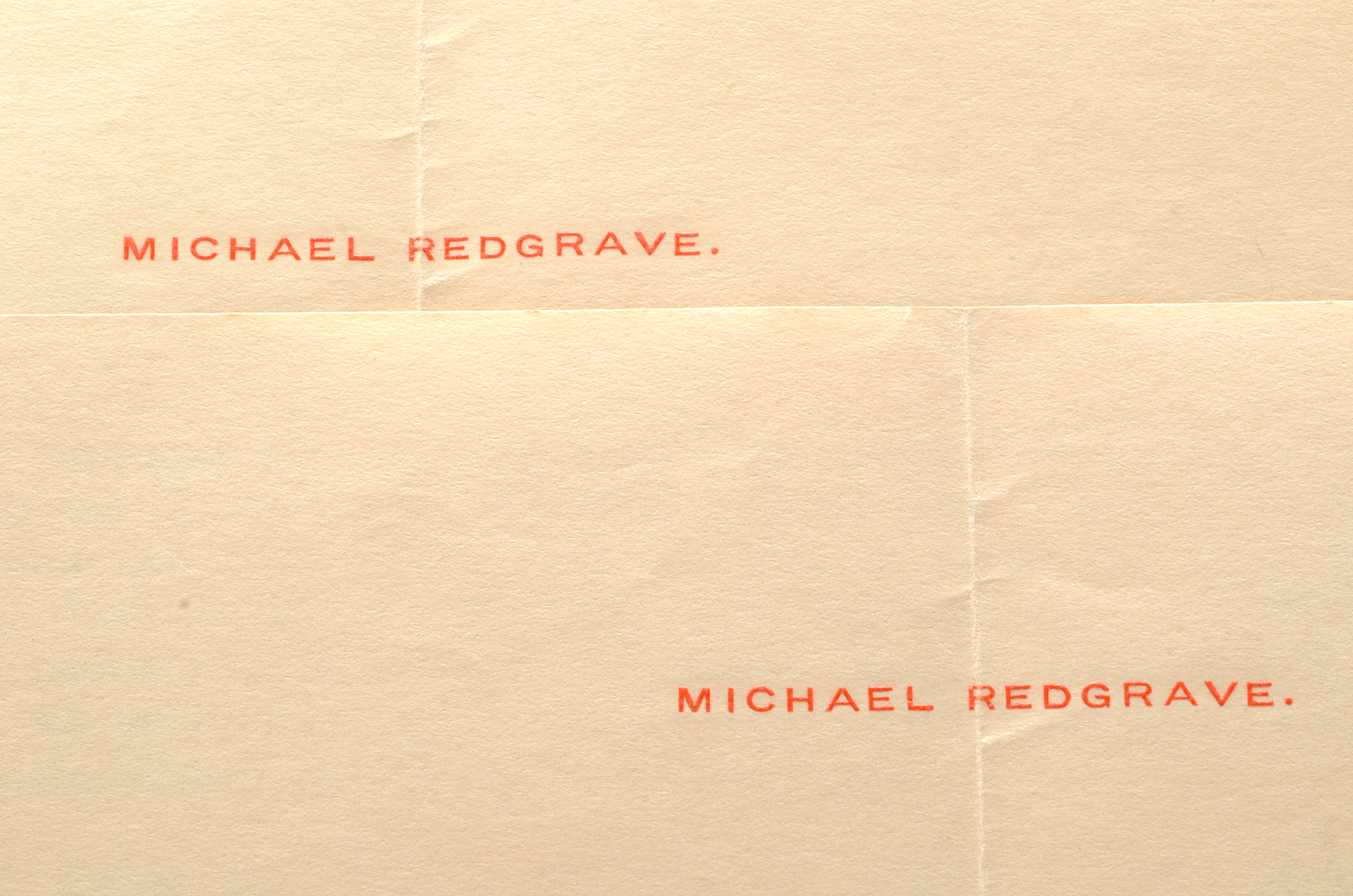 1940 Letter from Michael Redgrave to Herbert Marshall