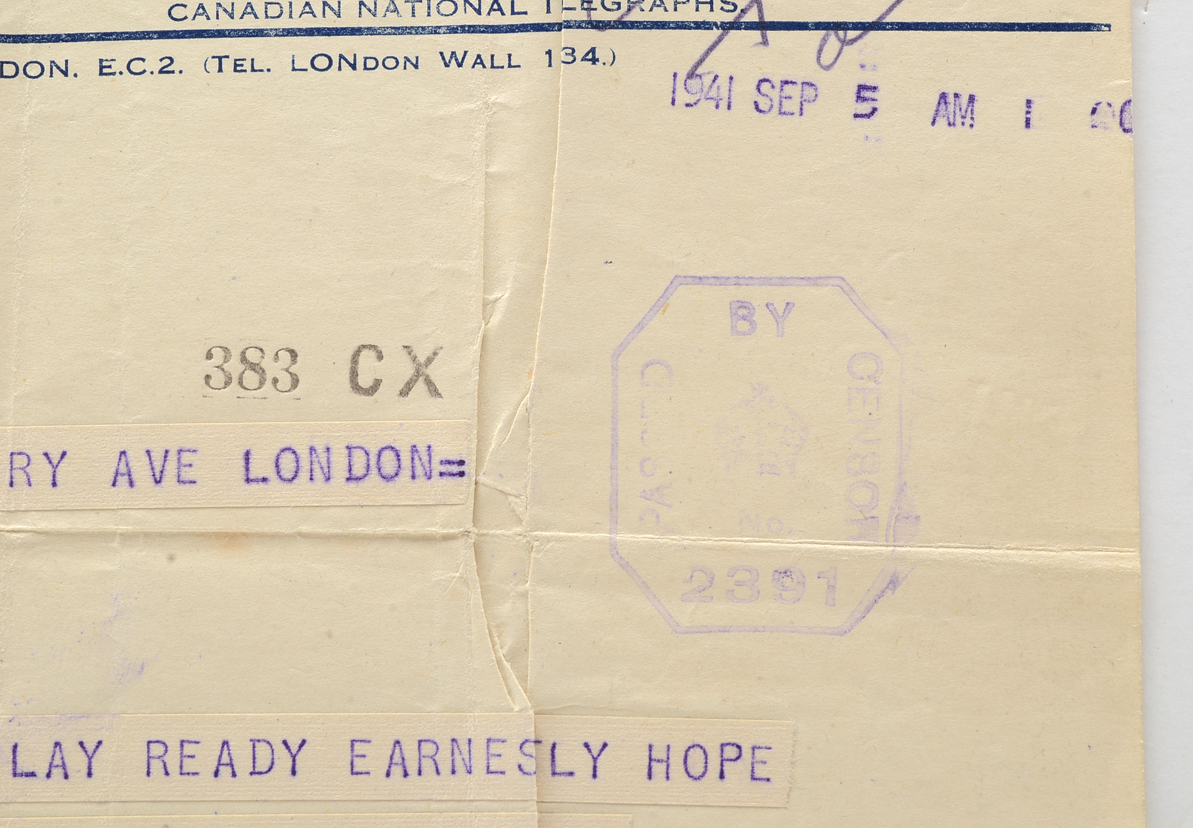 Two Telegrams to Herbert Marshall from Robert Ardrey Regarding "Thunder Rock"