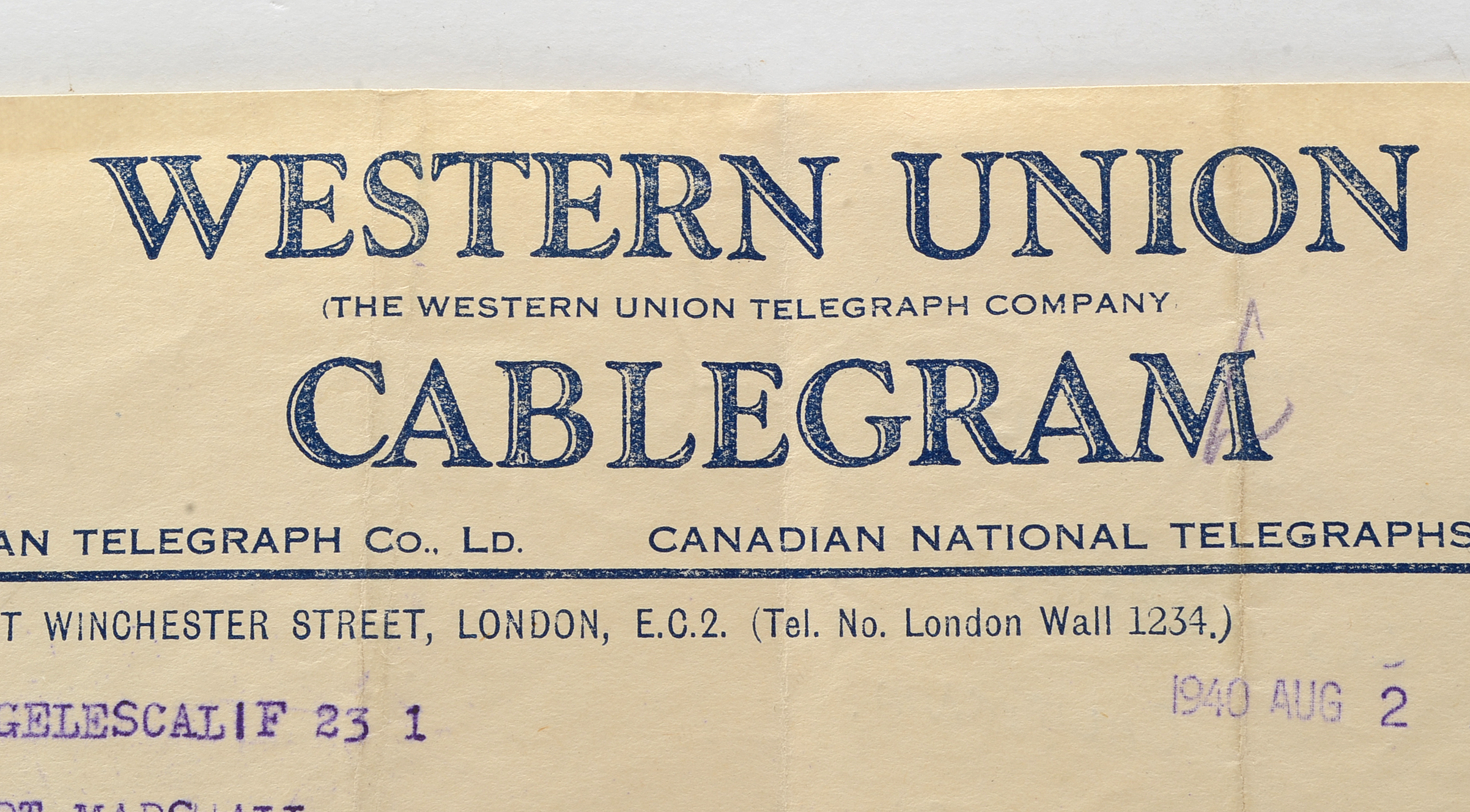 Two Telegrams to Herbert Marshall from Robert Ardrey Regarding "Thunder Rock"