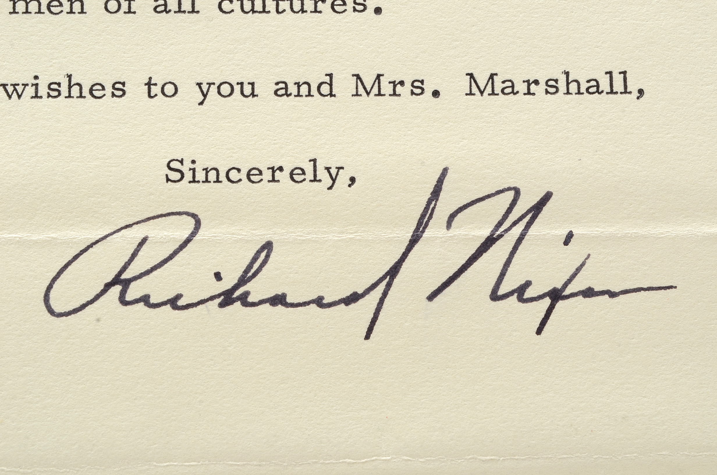 1973 Personal Letter From President Richard Nixon to Herbert Marshall