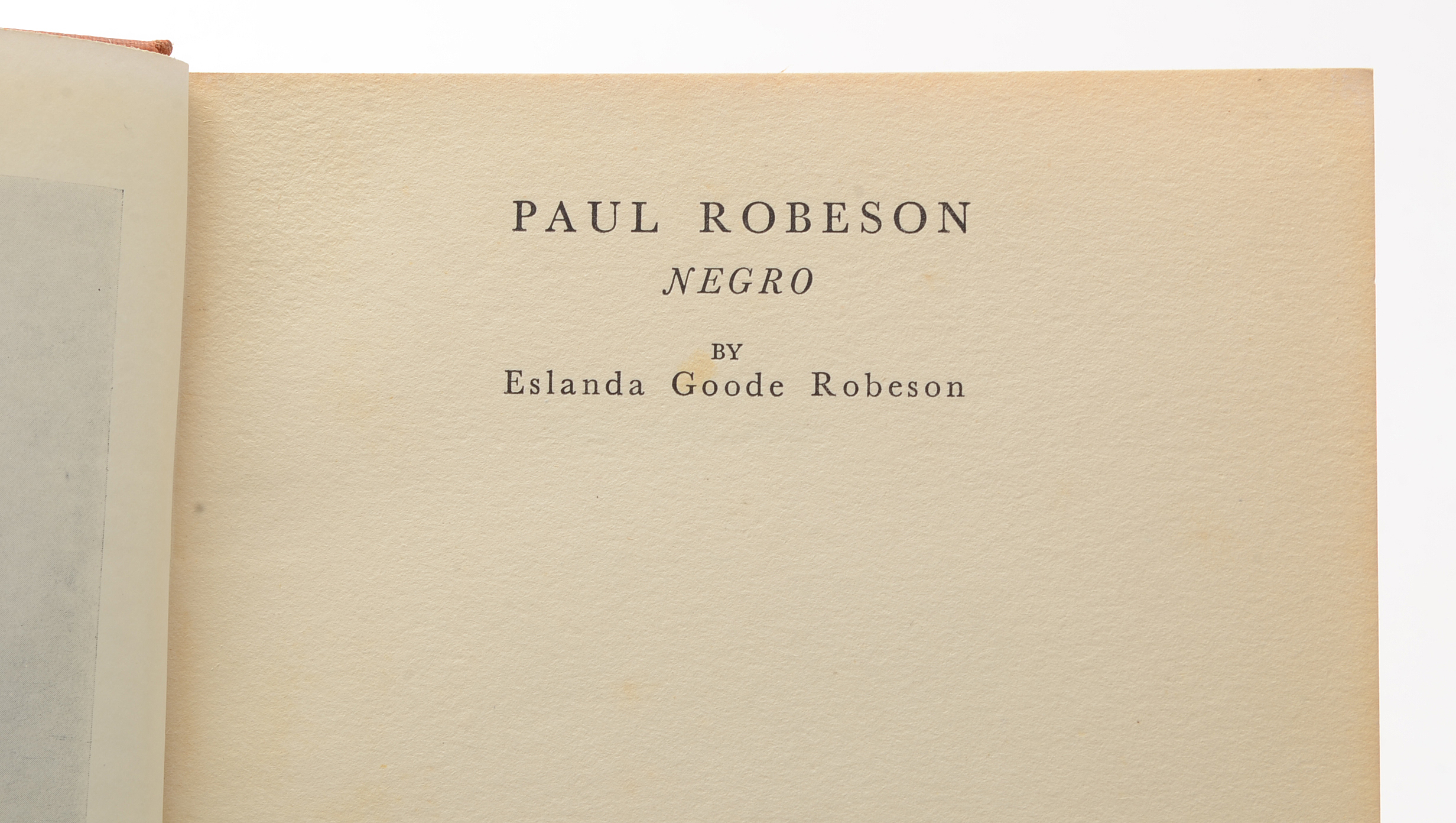 1930 First Edition "Paul Robeson: Negro" by Eslanda Goode Robeson