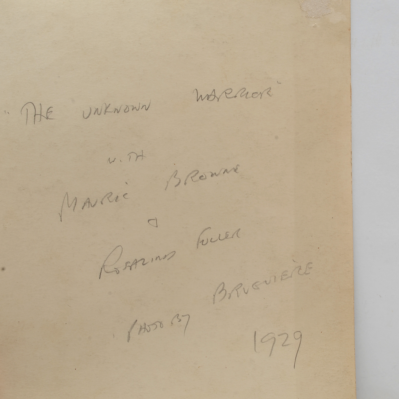 1929 Gelatin Silver Print of "The Unknown Warrior" by Francis Bruguiere