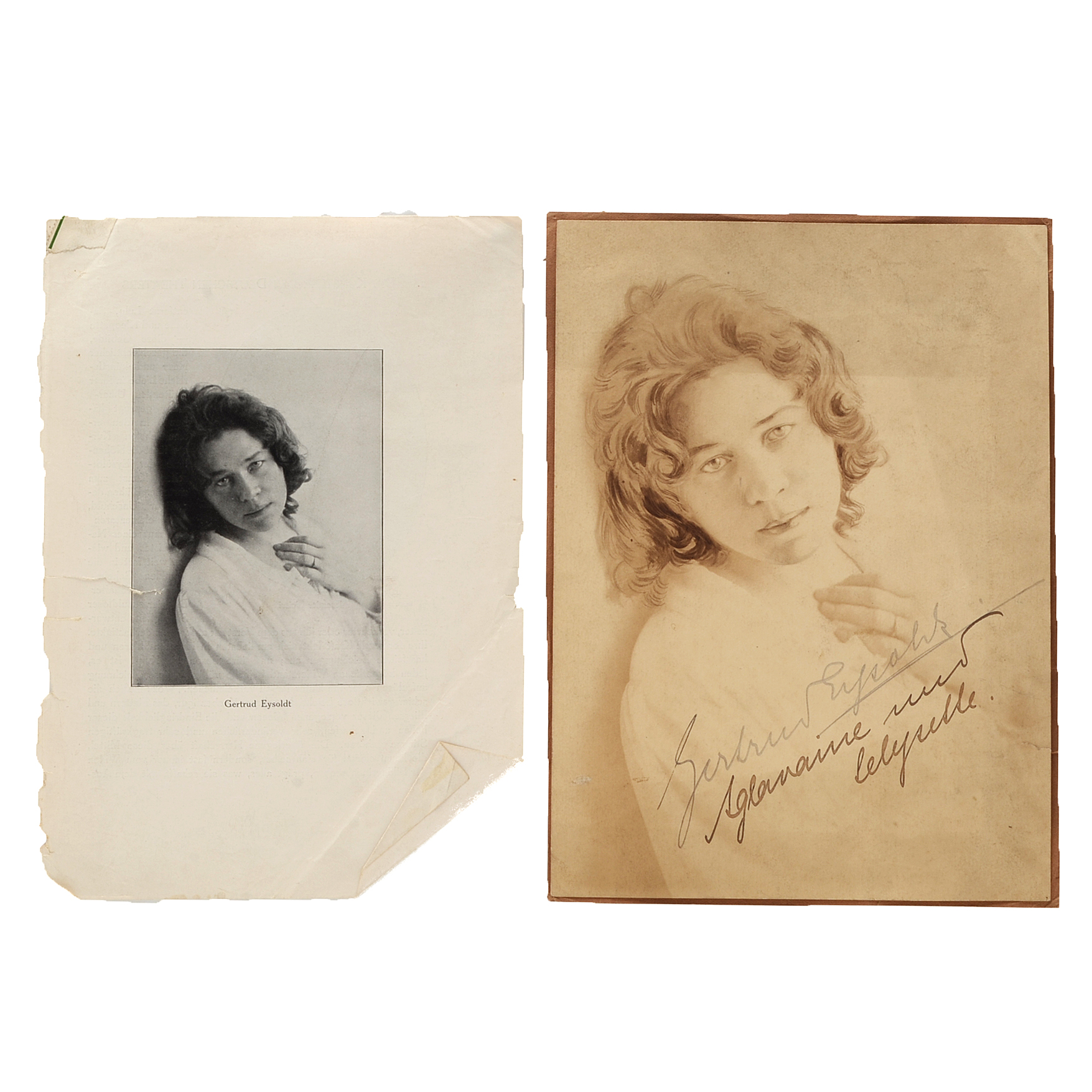 Early 20th Century Hand Colored Photograph of German Actress, Gertrude Eysoldt,